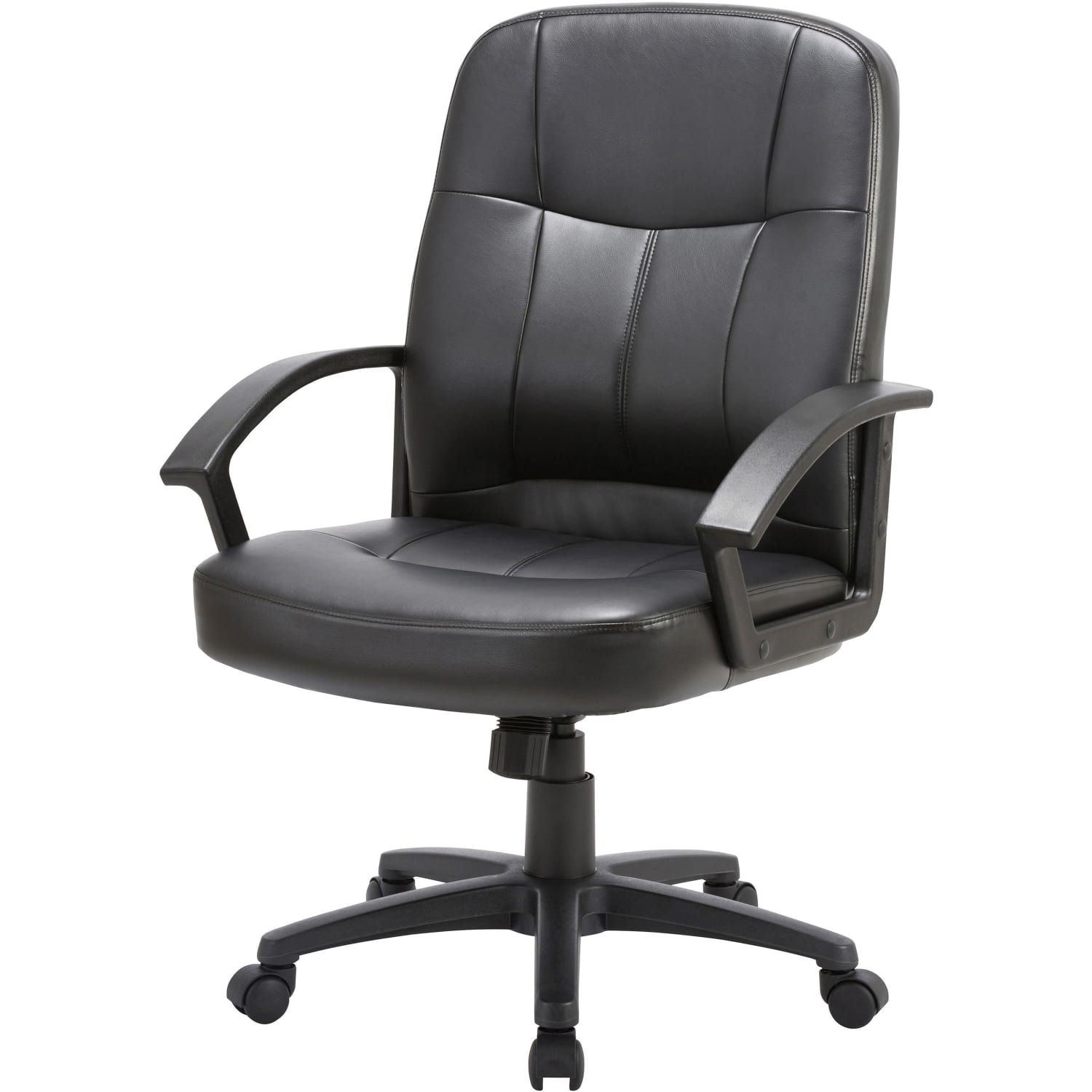 Lorell Chadwick Bonded Leather MidBack Chair Black PopularChairscom Lorell Chadwick Bonded Leather Mid Back Chair Black PopularChairscom