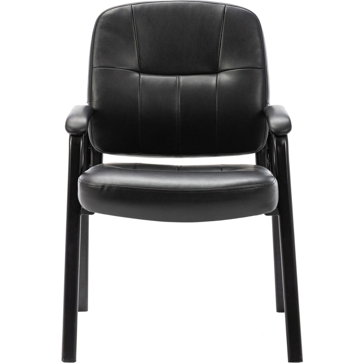 Lorell Chadwick Bonded Leather Guest Chair Black PopularChairscom