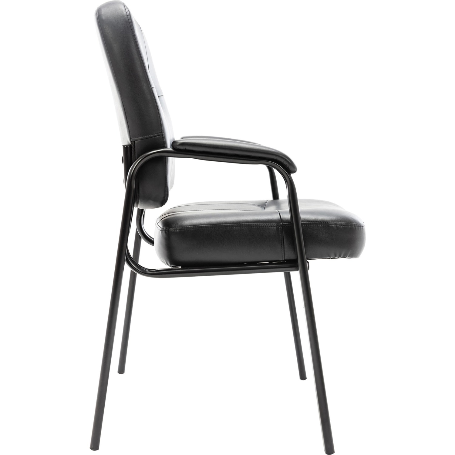 Lorell Chadwick Bonded Leather Guest Chair Black PopularChairscom