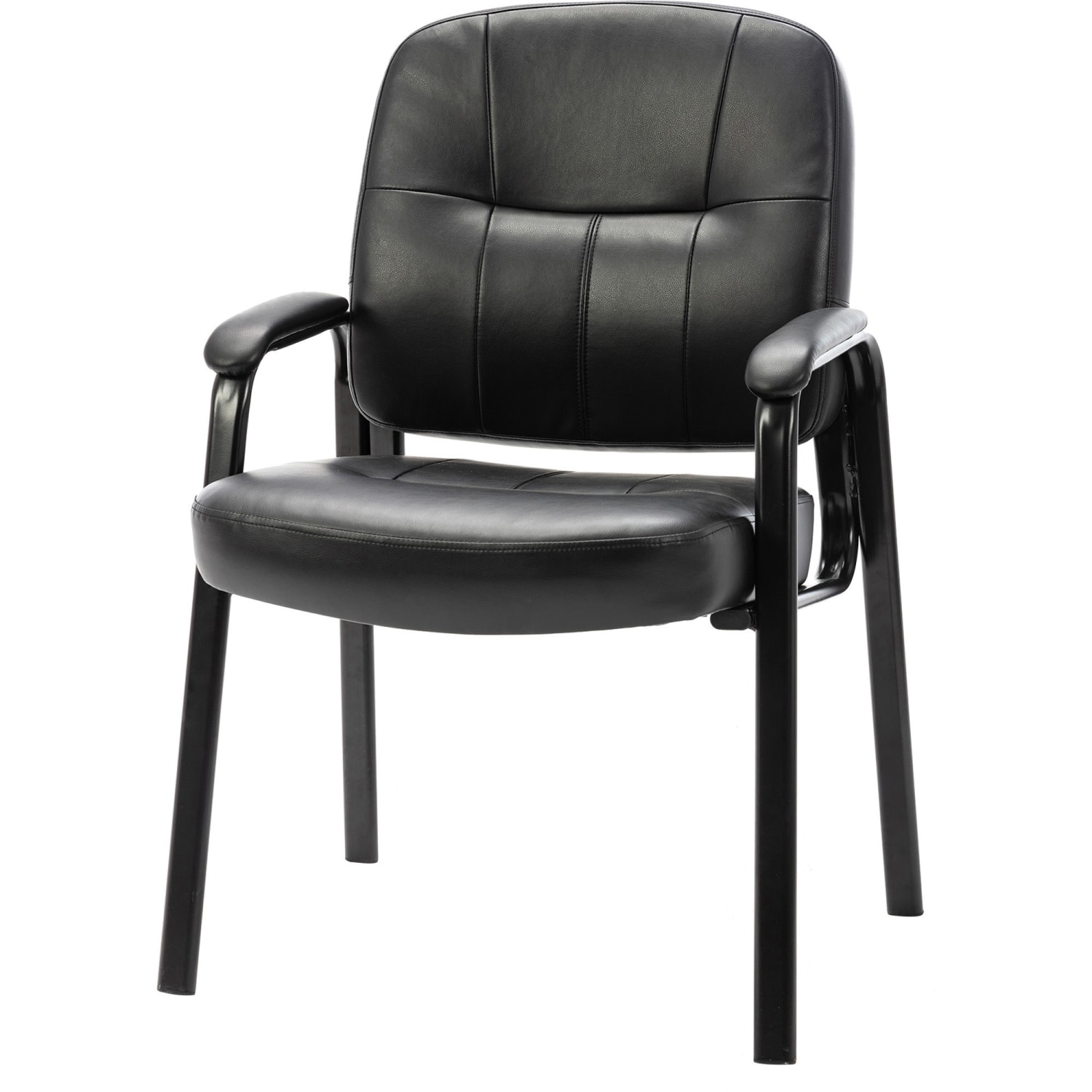 Lorell Chadwick Bonded Leather Guest Chair Black PopularChairscom