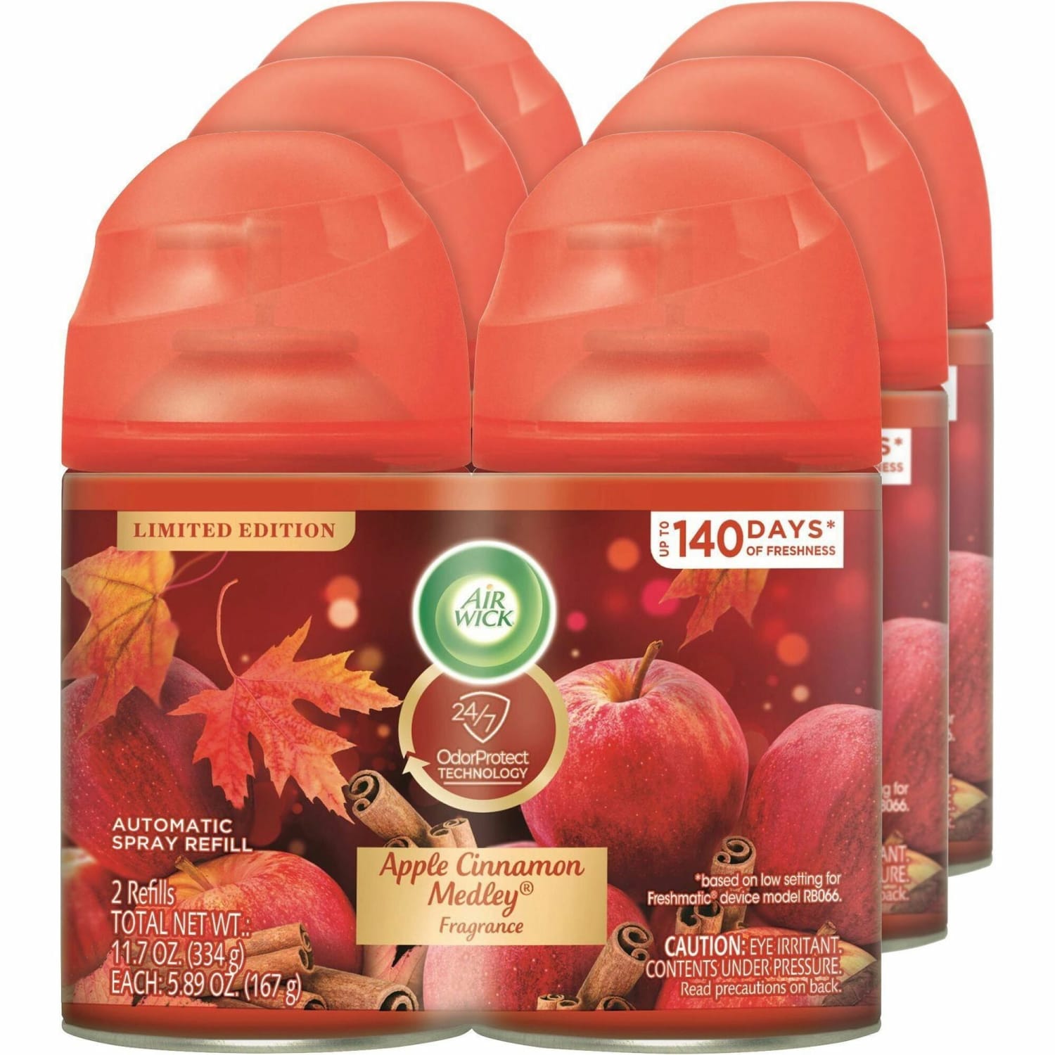 Air Wick Freshmatic Air Freshener Spray Refill - Spray - 5.90 oz - Apple Cinnamon Medley - 60 Day - Odor Neutralizer, Long Lasting - 2/Pack - 3/Carton - Image 4