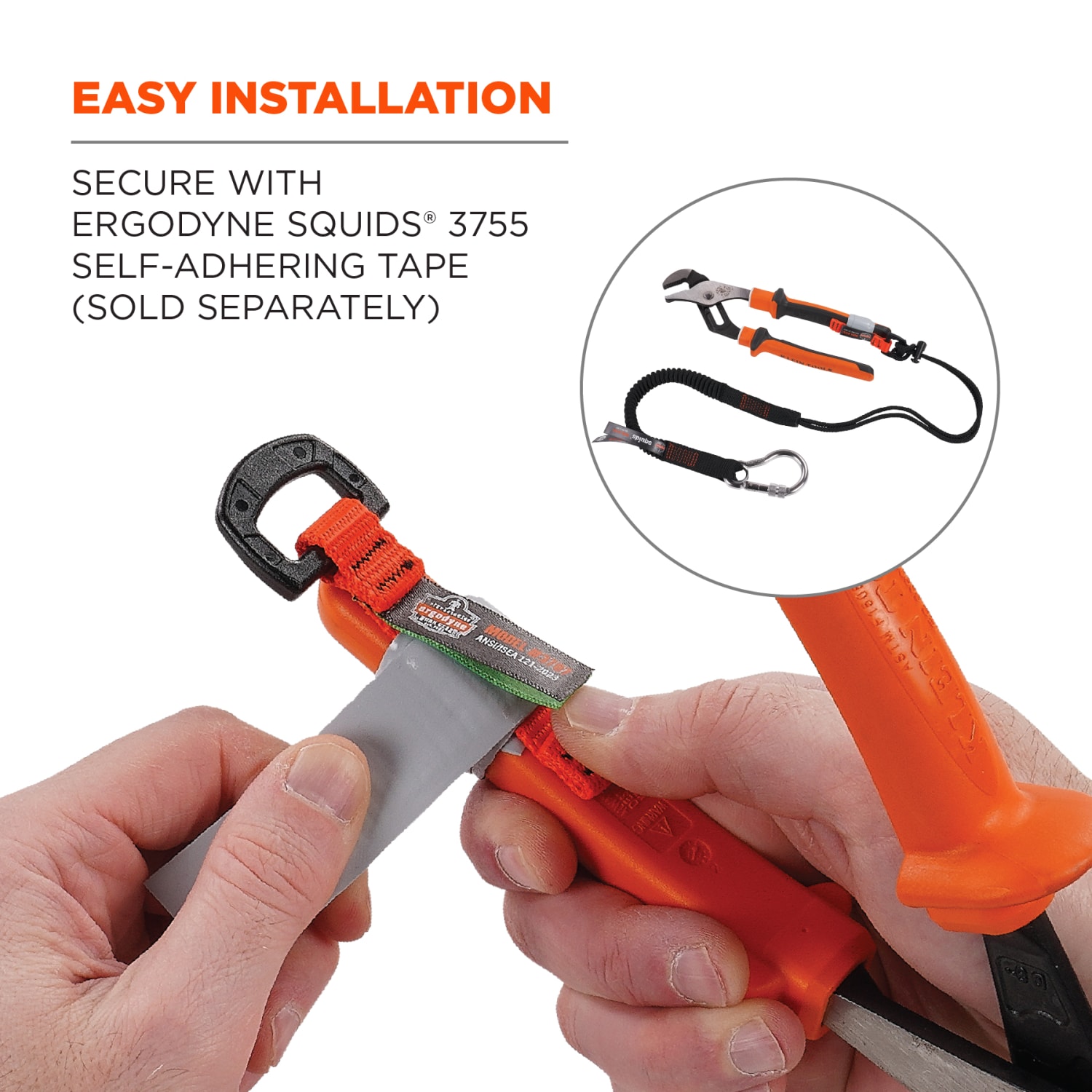 Ergodyne 3707 Web Tool Tethers, 3-1/2in, Orange, Pack Of 6 Tethers - Image 5