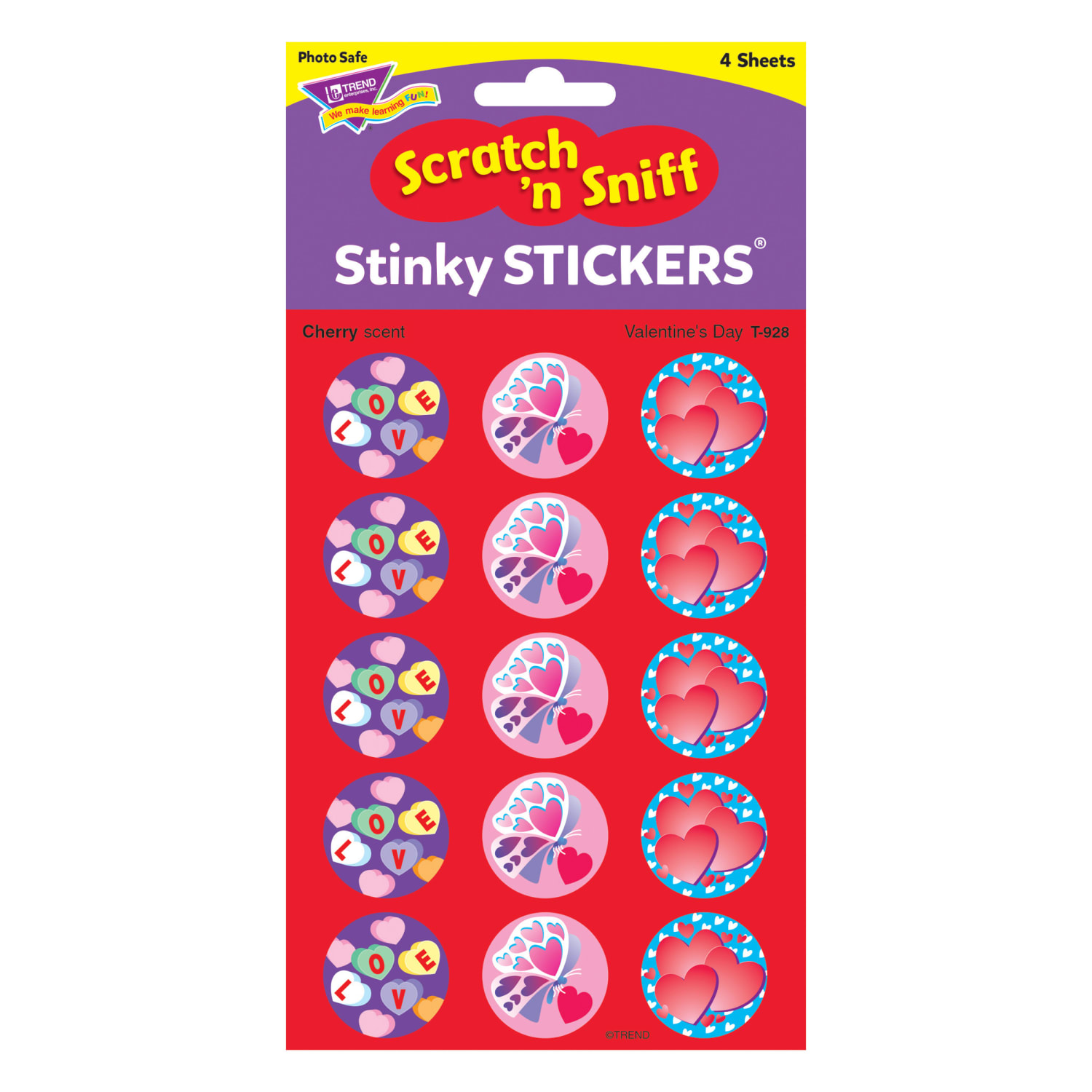 TREND Stinky Stickers, Valentines Day/Cherry, 60 Per Pack, Set Of 6 Packs - Image 4