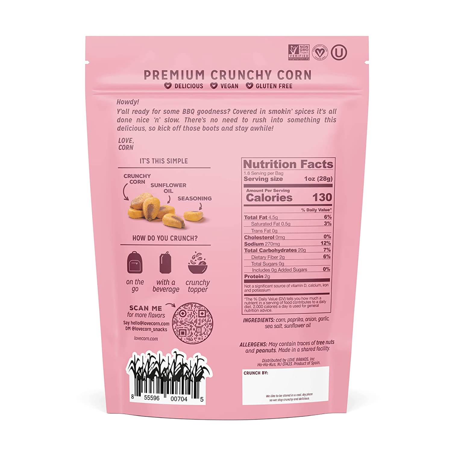 Love Corn Smoked BBQ Corn Chips, 1.6 Oz, Pack Of 10 Bags - Image 4