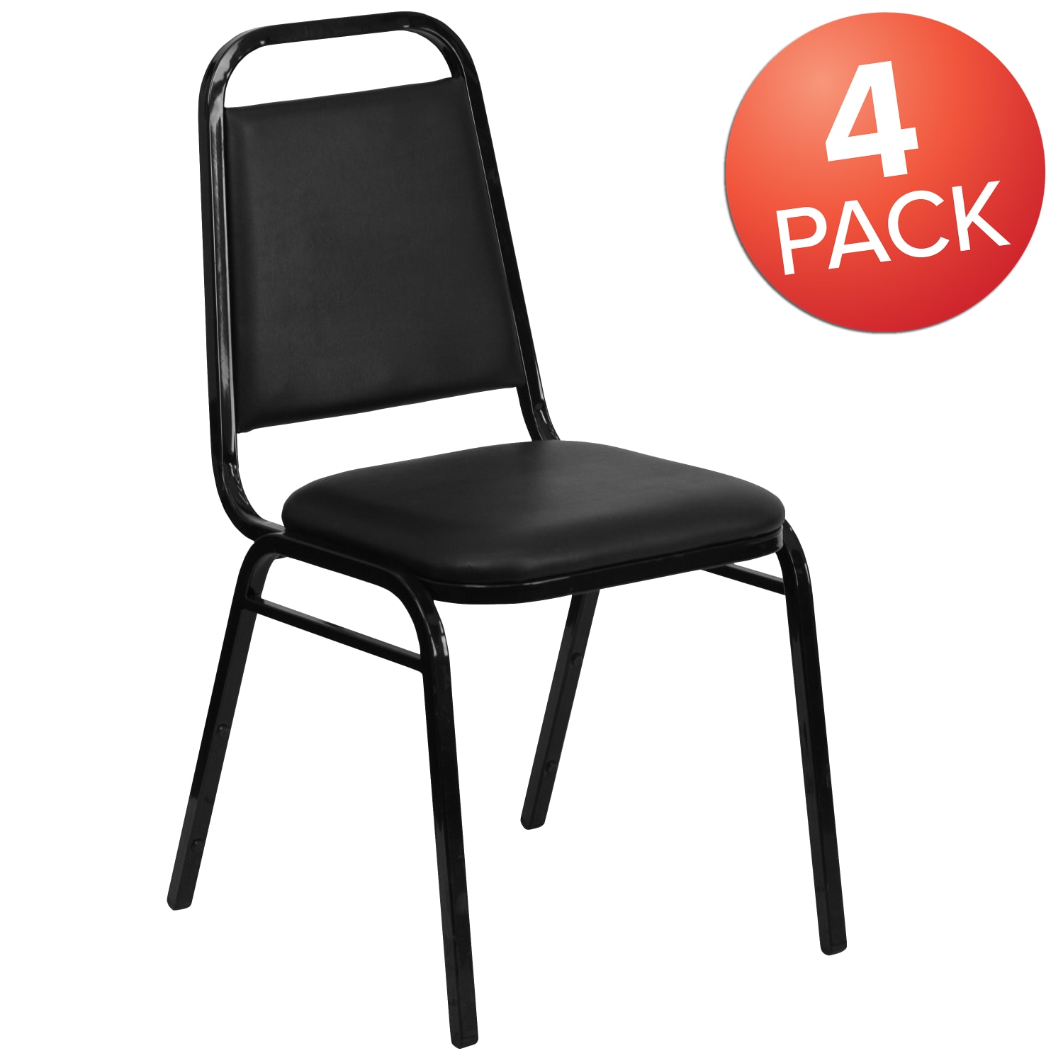 Flash Furniture HERCULES Series Stacking Banquet Chairs, Black, Set Of 4 Chairs - Image 3