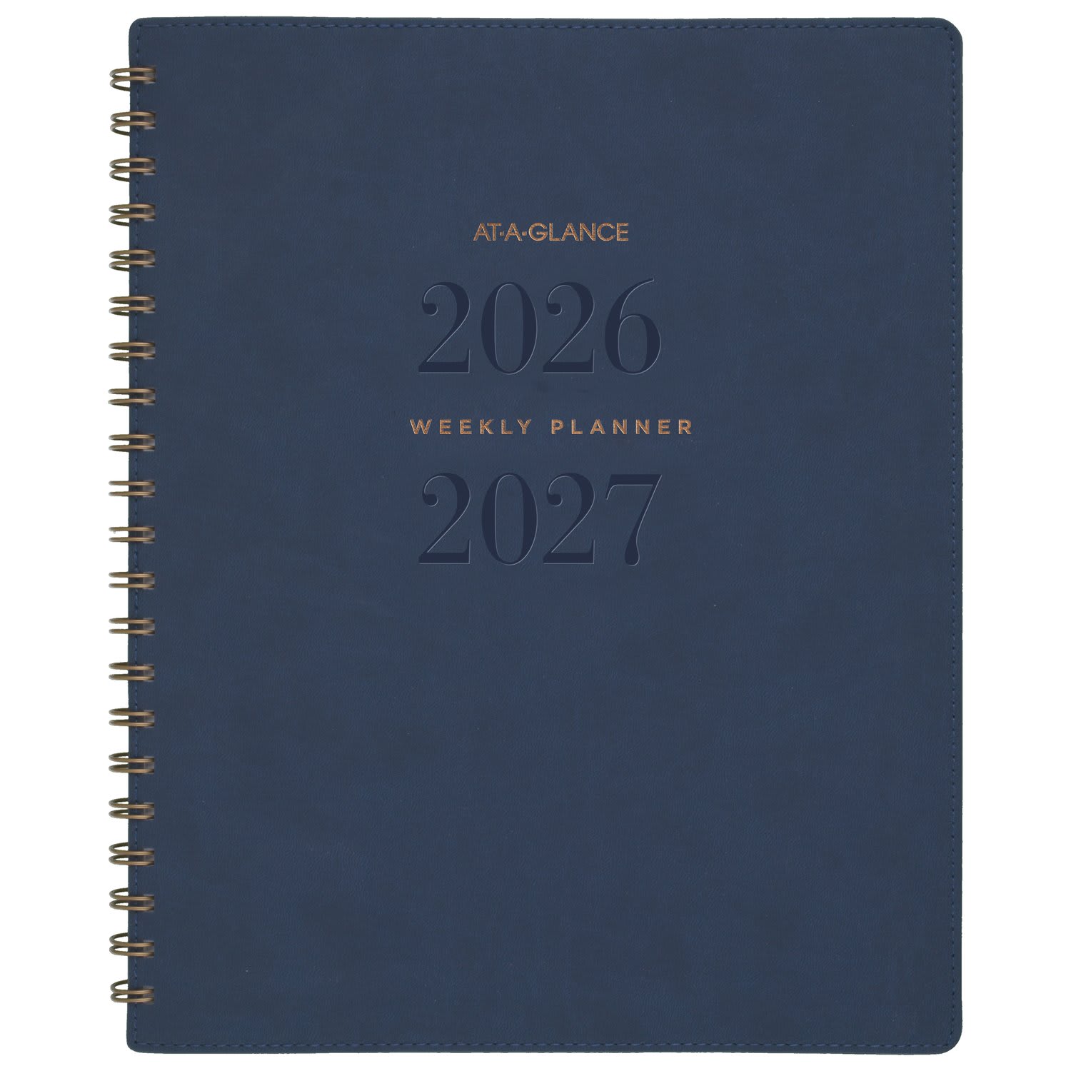 AT-A-GLANCE Signature Collection Academic 2026-2027 Weekly Monthly Planner, Navy, Large, 8 1/2in x 11in