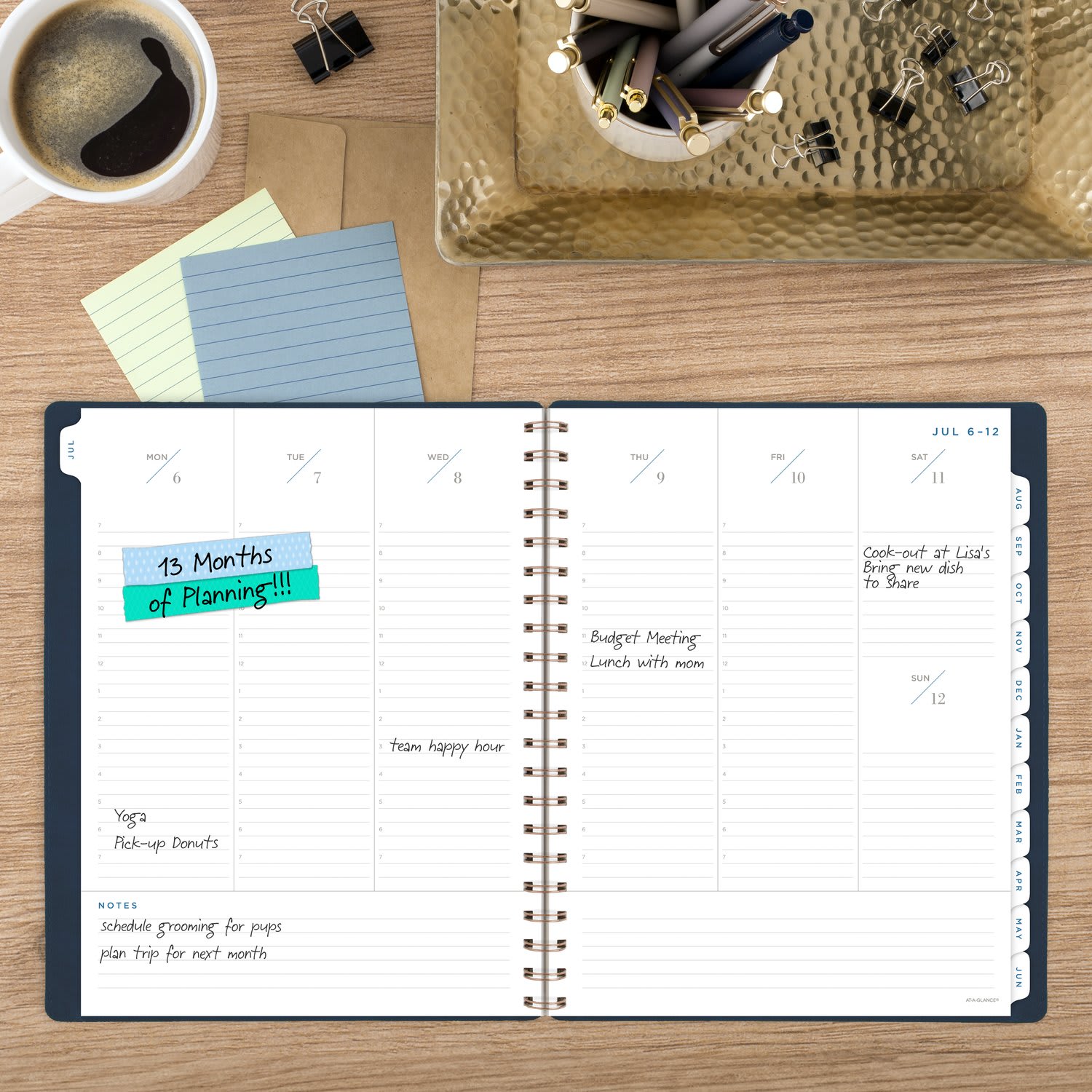 AT-A-GLANCE Signature Collection Academic 2026-2027 Weekly Monthly Planner, Navy, Large, 8 1/2in x 11in - Image 3