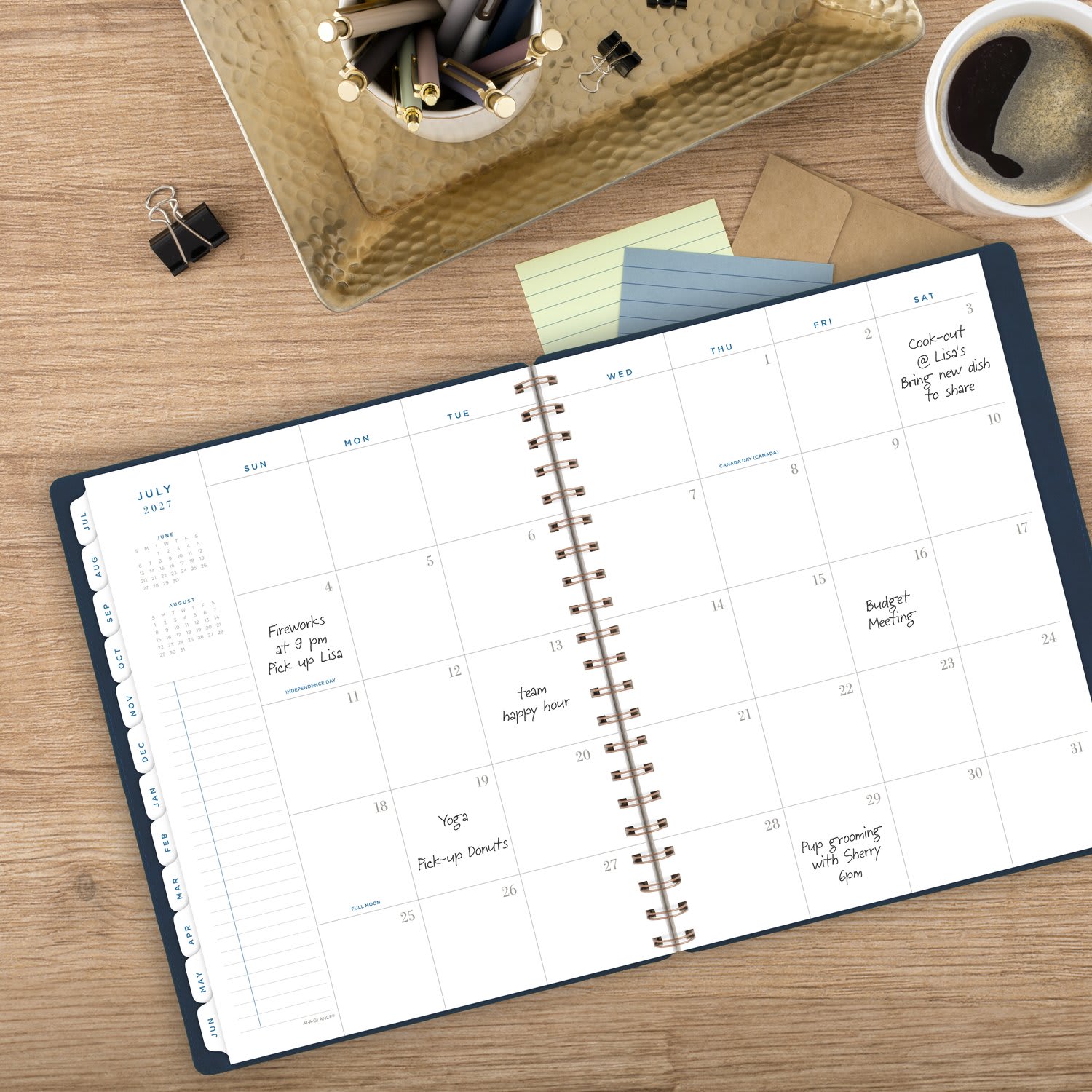AT-A-GLANCE Signature Collection Academic 2026-2027 Weekly Monthly Planner, Navy, Large, 8 1/2in x 11in - Image 4