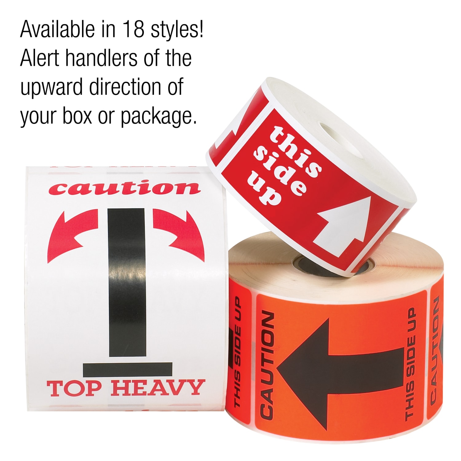 Tape Logic Preprinted Shipping Labels, DL1481, Arrow With "This Side Up", 5in x 3in, Red/White, Roll Of 500 - Image 4