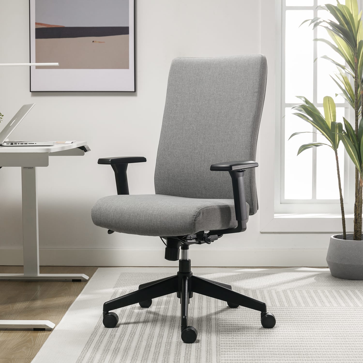 Serta Commercial Eco-2000 High-Back Ergonomic Fabric Chair, Gray - Image 5