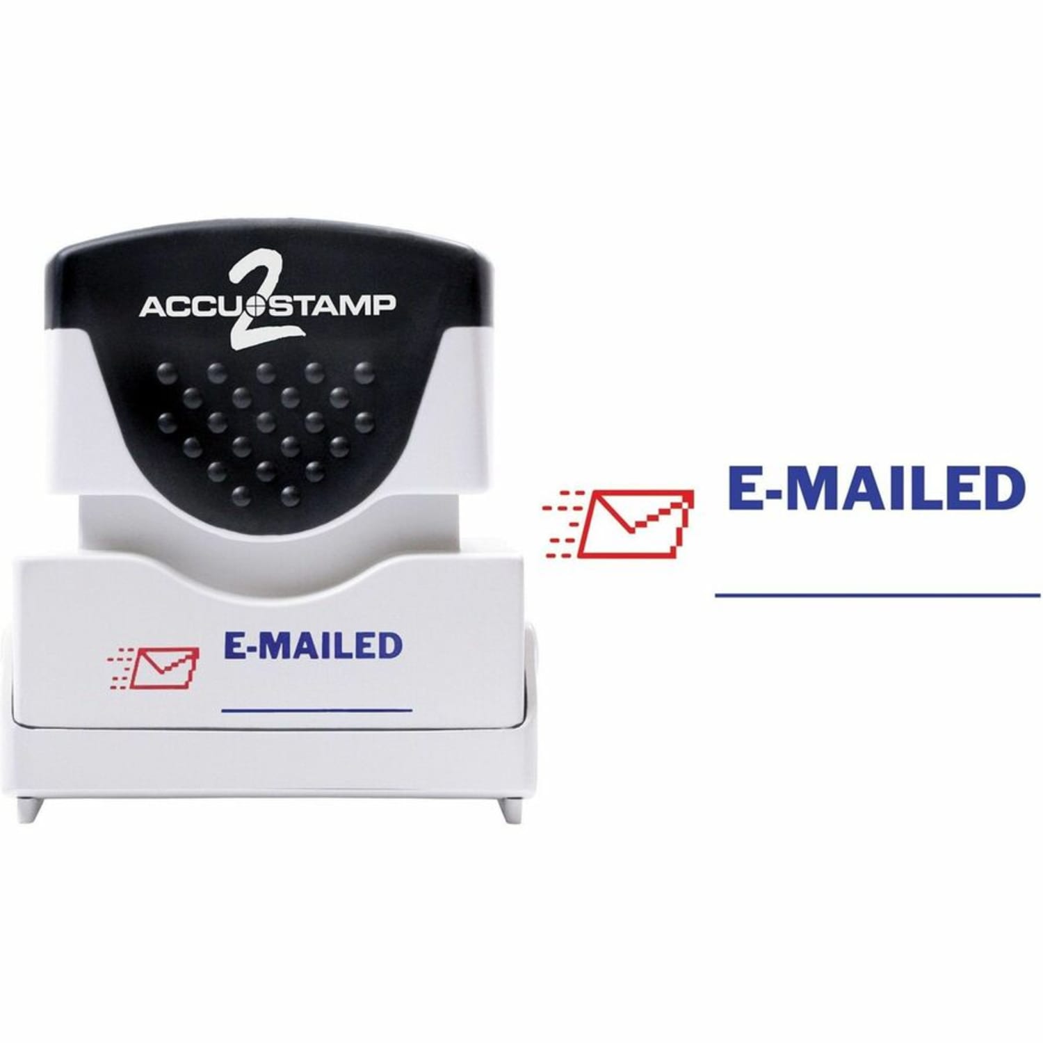 AccuStamp2 Pre-Inked Message Stamp, "Emailed", Red/Blue - Image 5