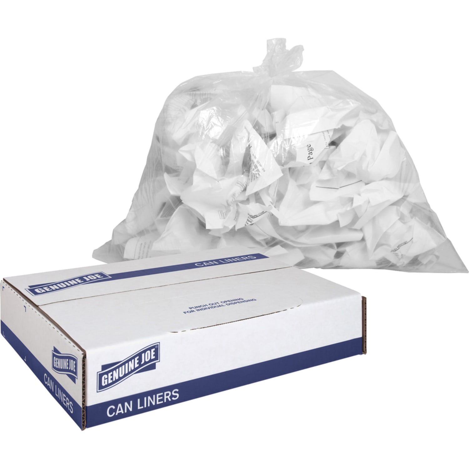 Genuine Joe Super Hexene Clear Trash Can Liners, 10 Gallons, 24in x 23in, Clear, Box Of 500 - Image 4