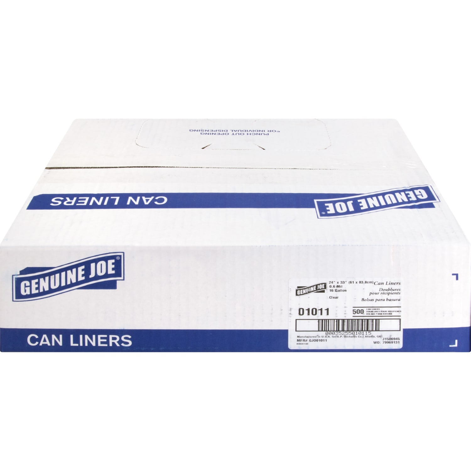 Genuine Joe Super Hexene Clear Trash Can Liners, 16 Gallons, 24in x 31in, Box Of 500 - Image 3