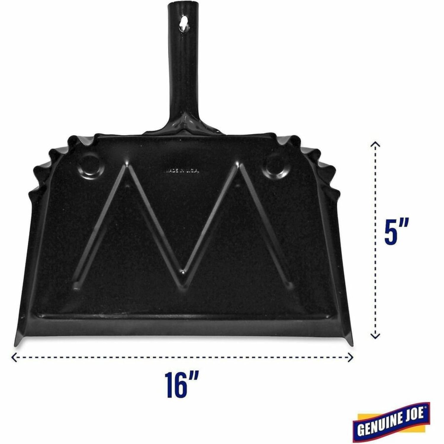 Genuine Joe Heavy-Duty Metal Dustpan - 16in Wide - Steel - Black - 1 Each - Image 3