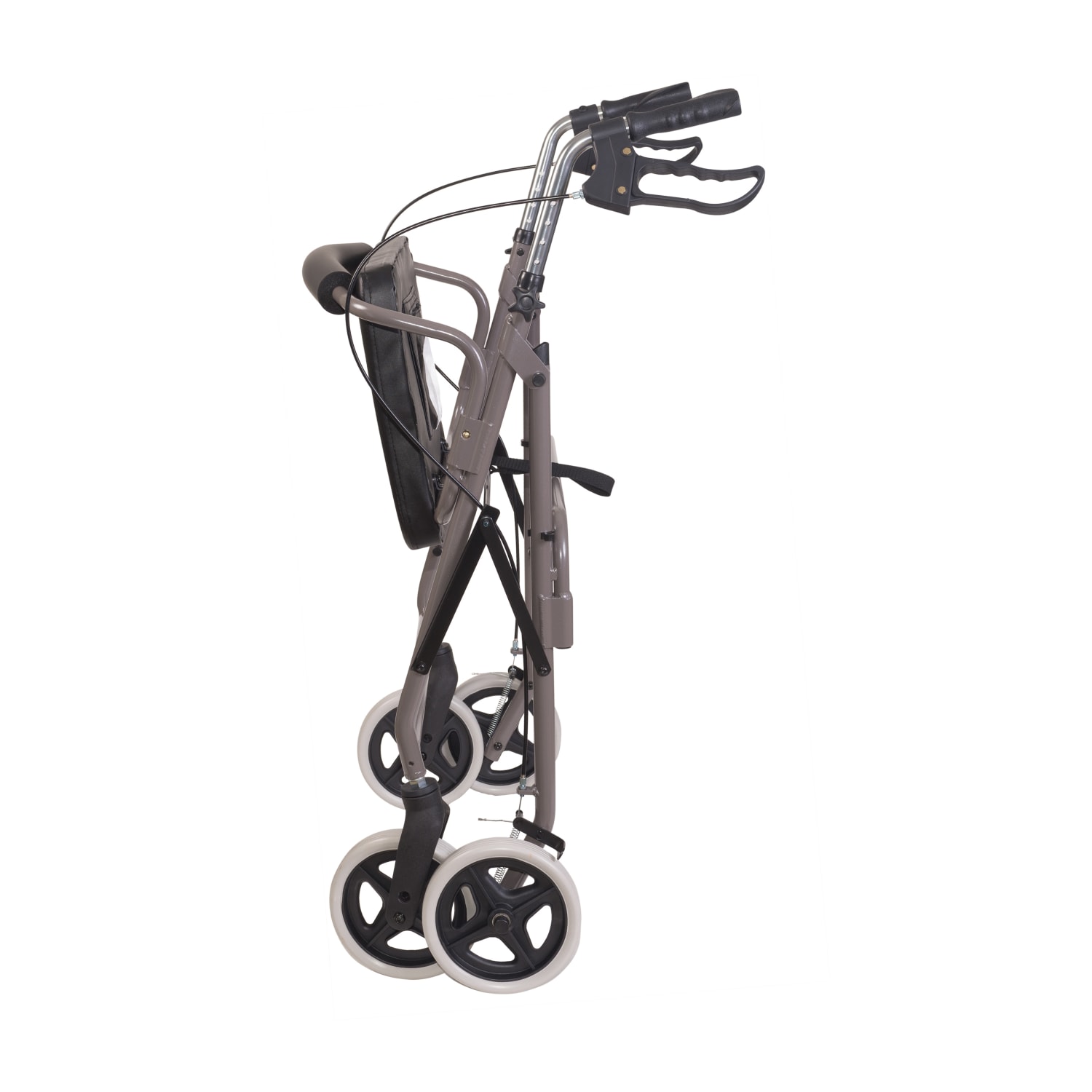 DMI Lightweight Extra-Wide Aluminum Folding Rollator With Seat, Titanium - Image 3