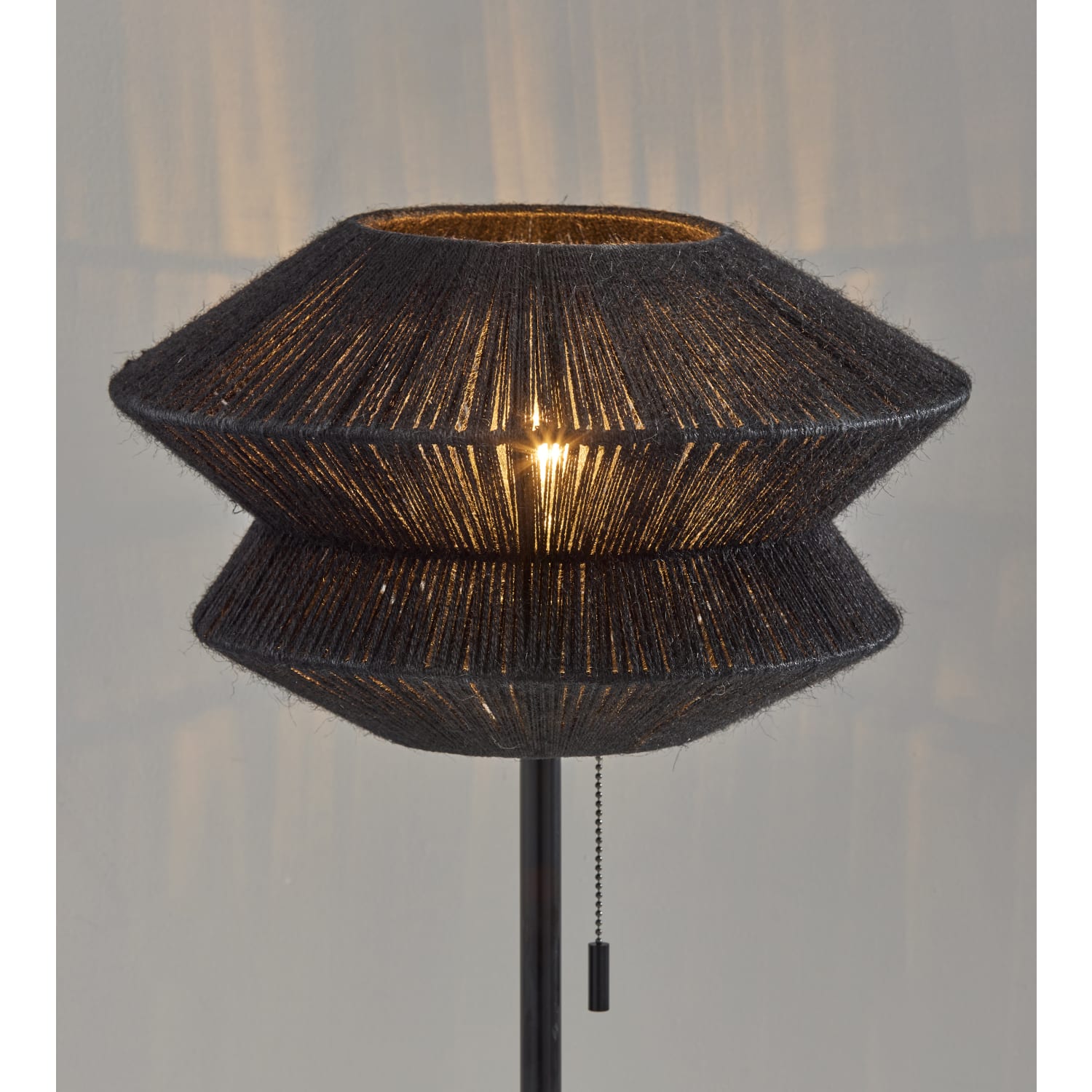 Adesso Gardner Table Lamp, 24-1/2inH, Black Shade/Travertine Base - Image 6
