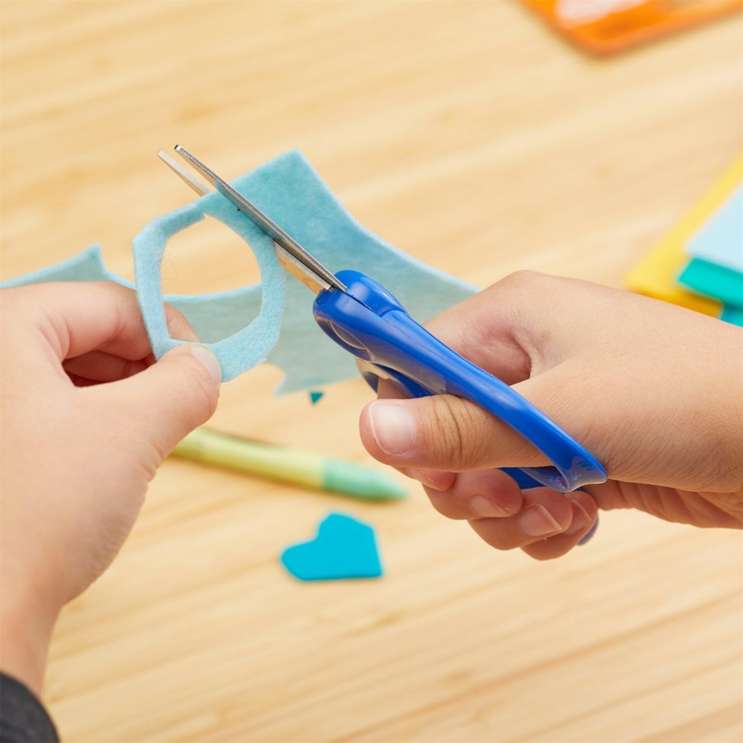 Fiskars 5in Pointed-tip Kids Scissors - 5in Overall Length Safety Edge Blade - Pointed Tip - Blue - 1 Each - Image 6