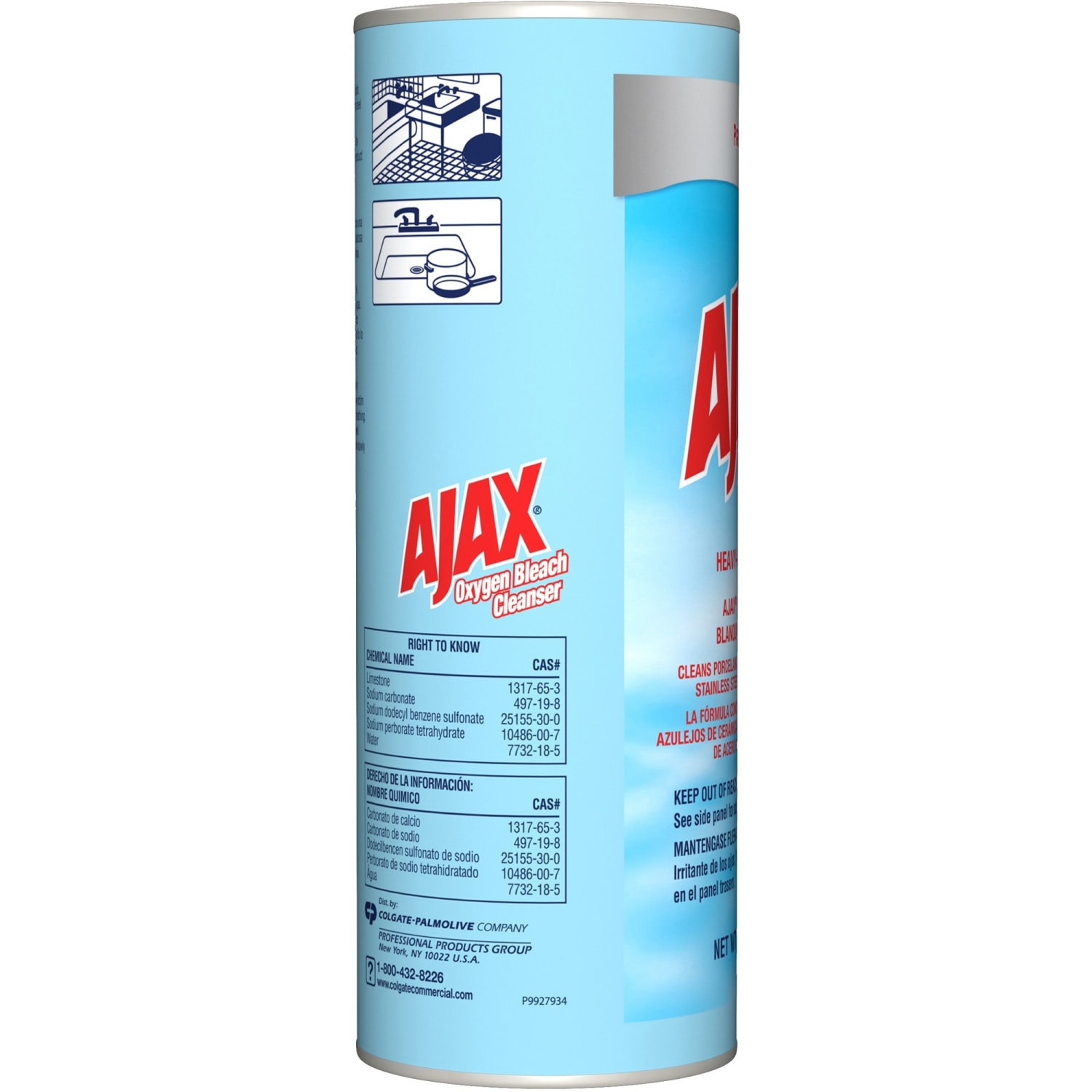 Ajax Oxygen Bleach Powder Cleanser, 21 Oz Canister, Case of 24