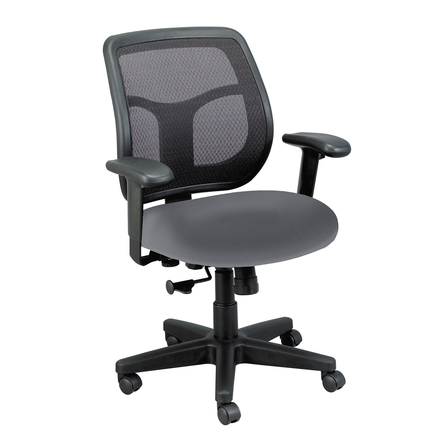 WorkPro Apollo MT9400 Ergonomic Low-Back Task Chair With Antimicrobial Vinyl, Gray/Black