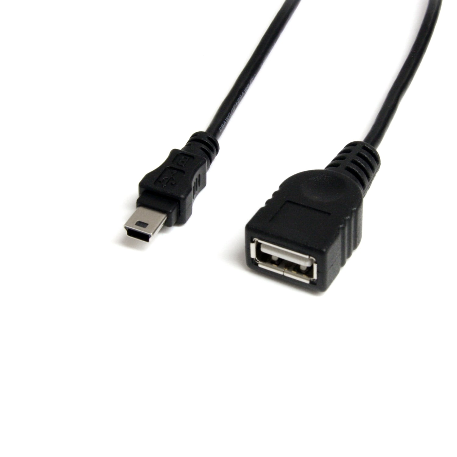 StarTech.com 1 ft Mini USB 2.0 Cable, USB A to Mini B F/M, USBMUSBFM1