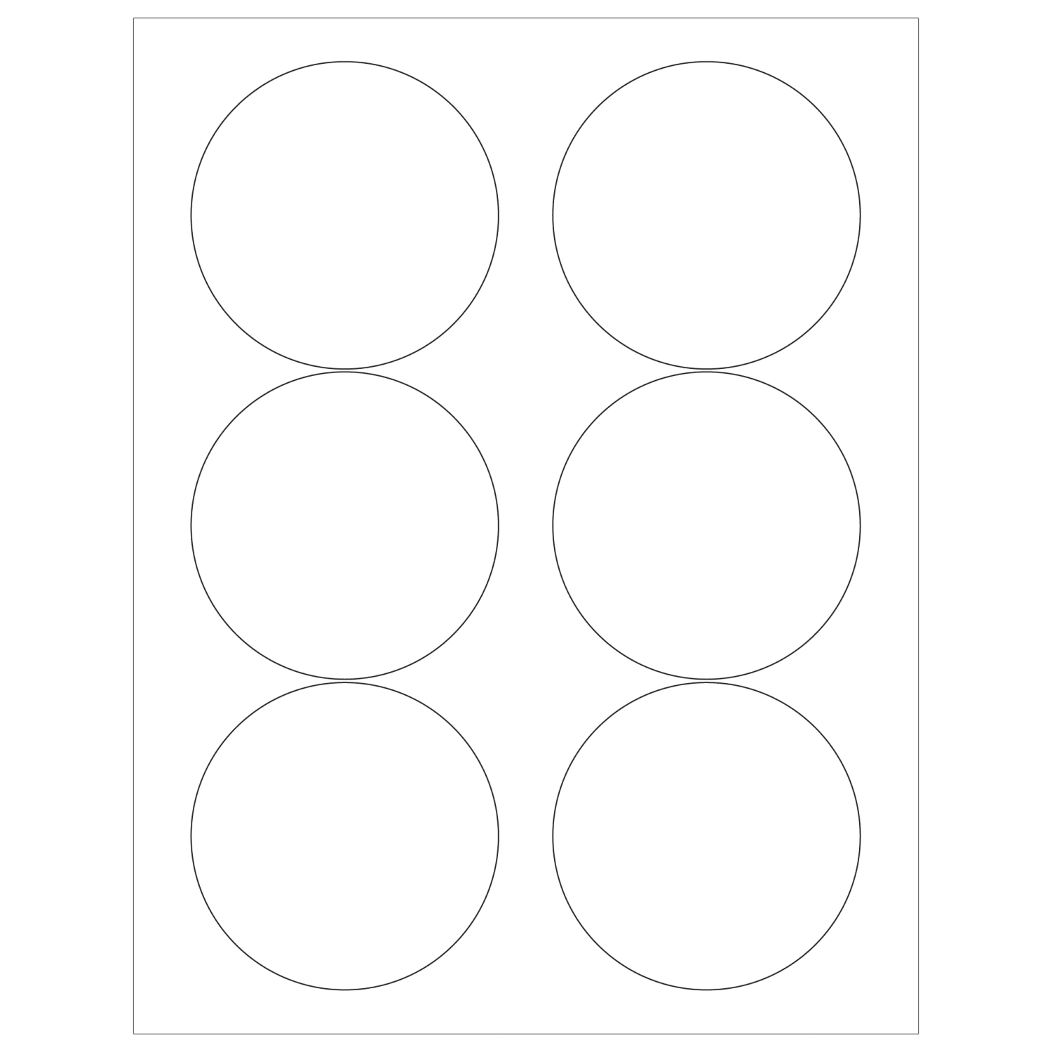 Tape Logic Inkjet/Laser Labels, LL147, Round, 3 3/8in, White, Case Of 600