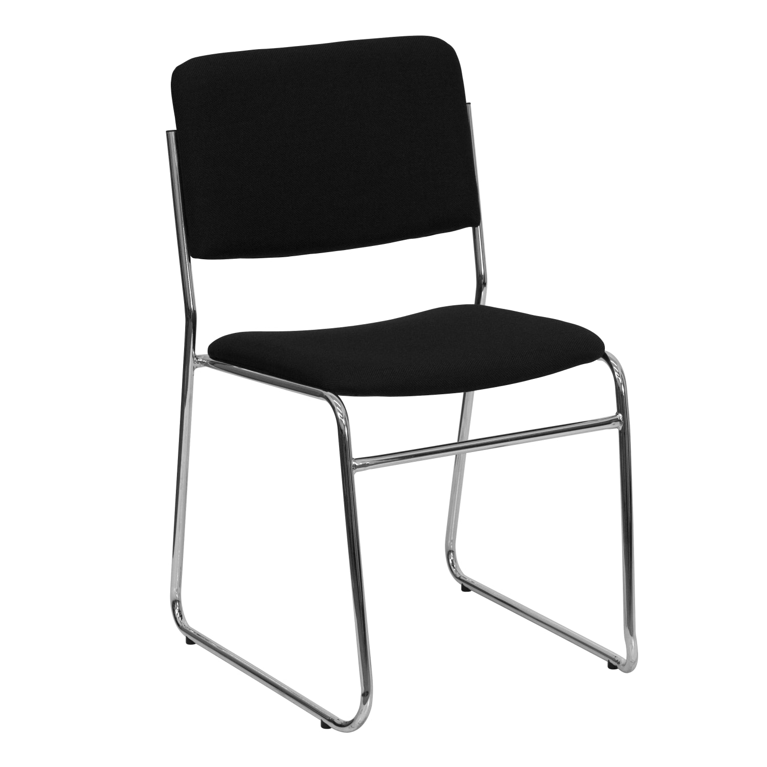 Flash Furniture HERCULES Series High Density Stacking Chair With Sled Base BlackChrome PopularChairscom