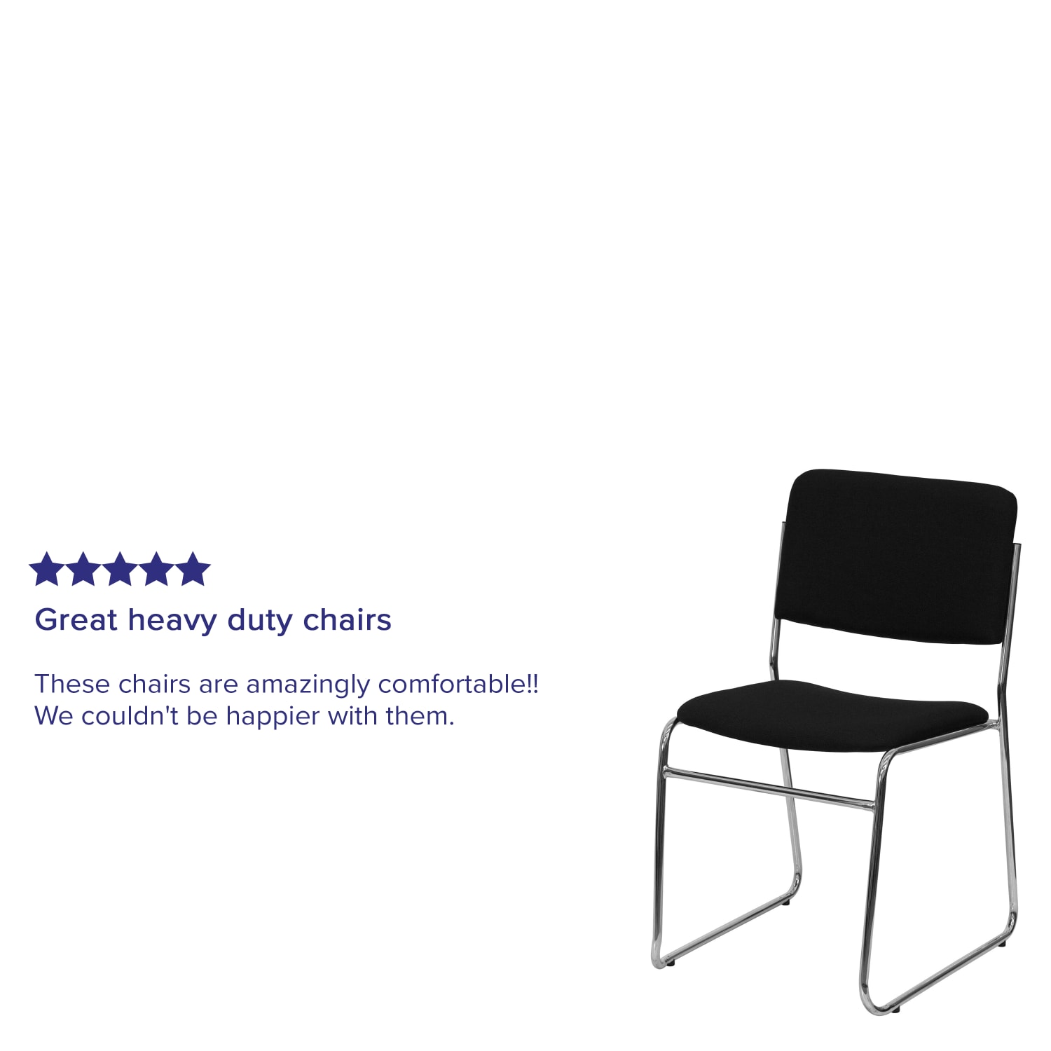 Flash Furniture HERCULES Series High Density Stacking Chair With Sled Base BlackChrome PopularChairscom