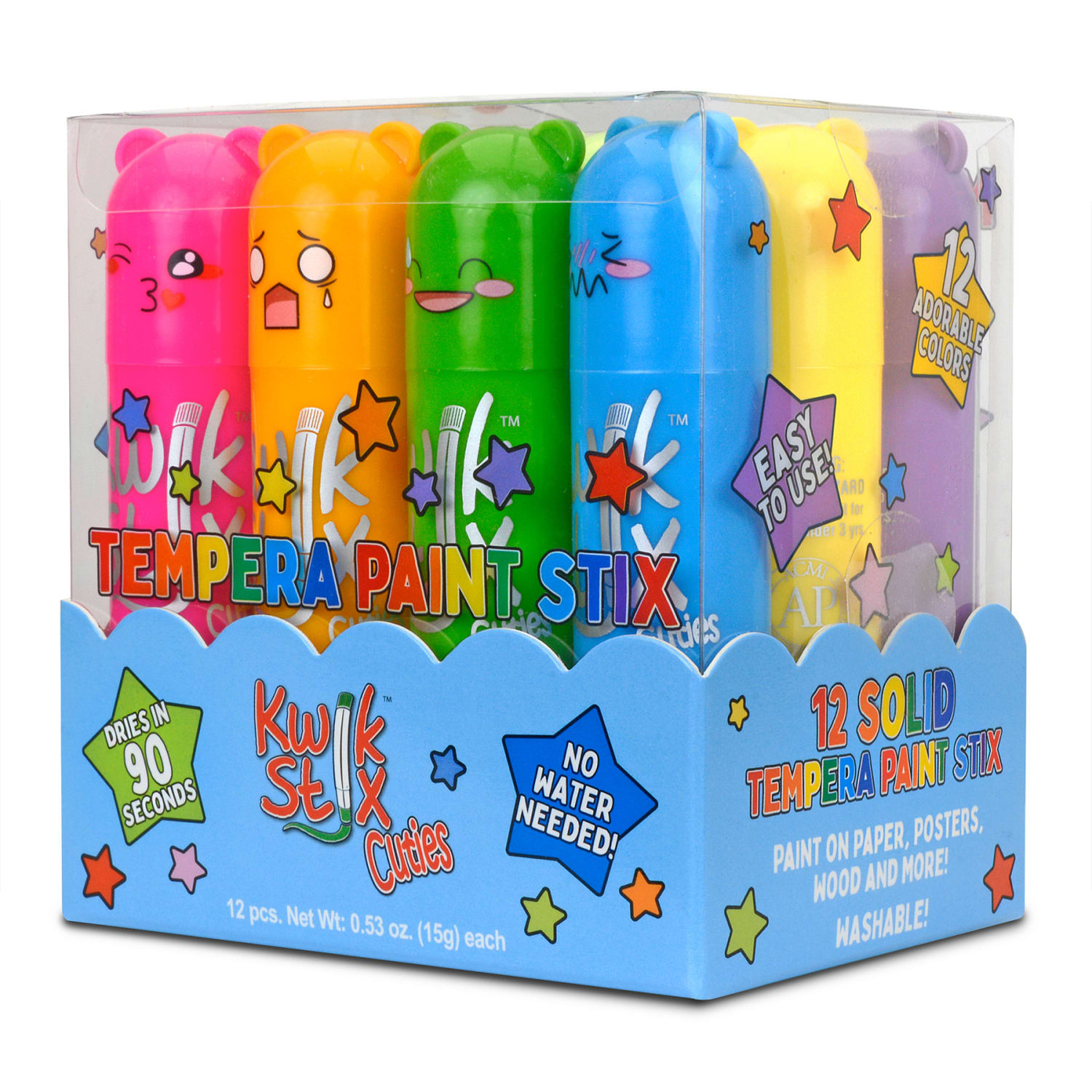 Kwik Stix Cuties Solid Tempera Paint, Pack Of 12
