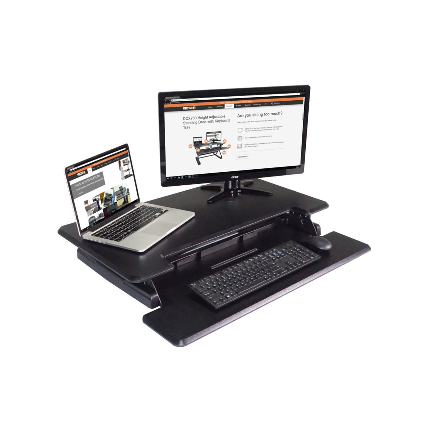 Victor DCX610 36inW Compact Standing Desk Converter - Image 4