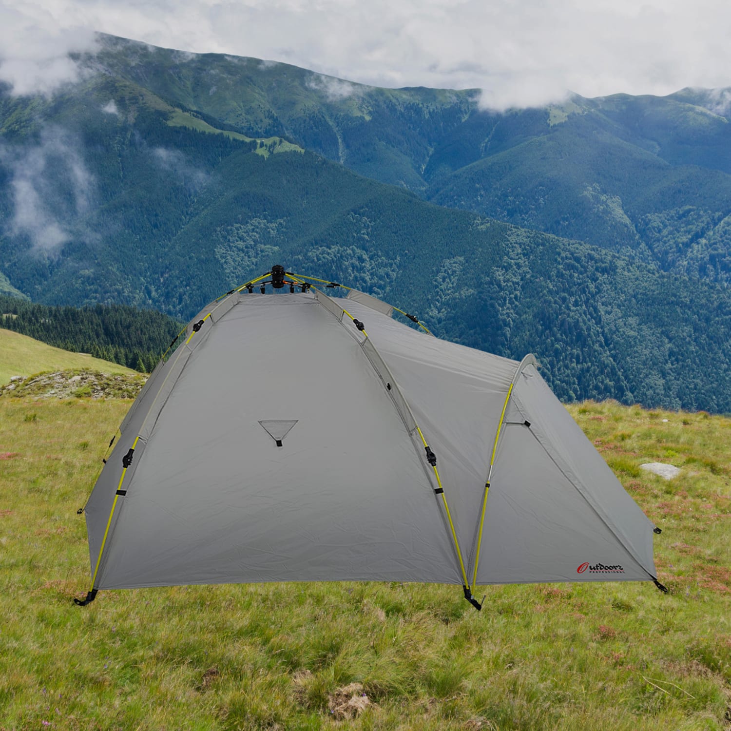 Outdoors Professional Nowata 4 4-Person Pop-Up Dome Camping Tent, 47inH x 114inW x 98inD, Gray - Image 4