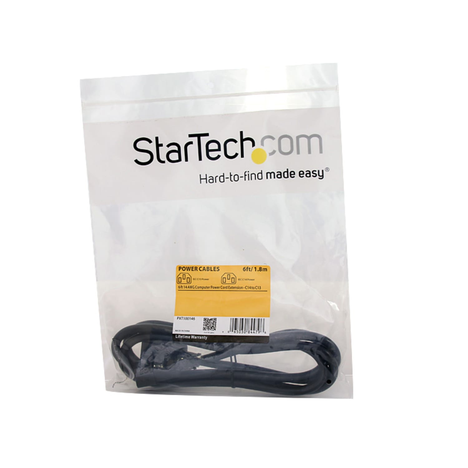StarTech.com 6ft (1.8m) Heavy Duty Extension Cord, IEC C14 to IEC C13 Black Extension Cord, 15A 125V, 14AWG, Heavy Gauge Power Cable - Image 6