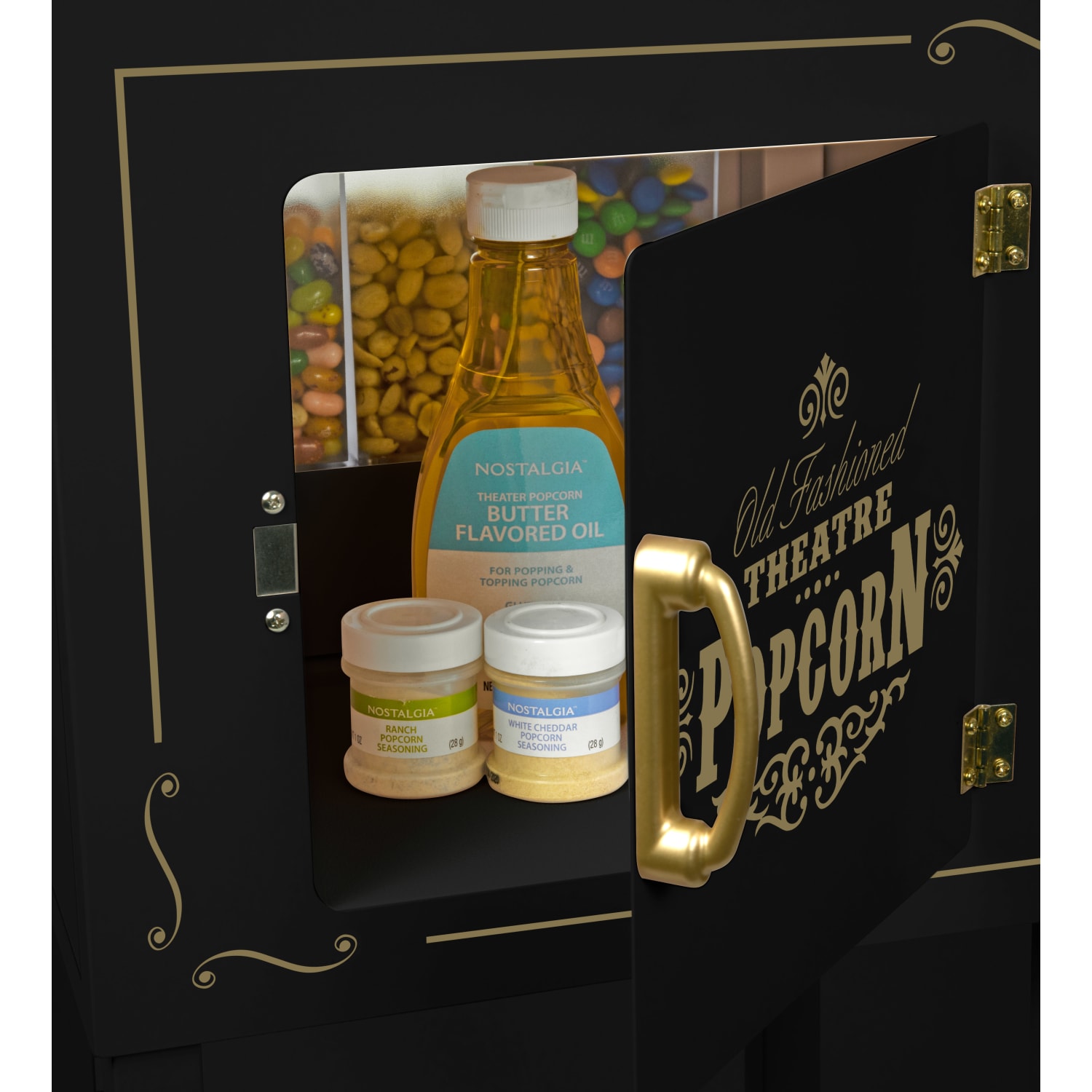 Nostalgia Candy & Snack Dispensing Popcorn Cart, 8 Oz, Black - Image 4