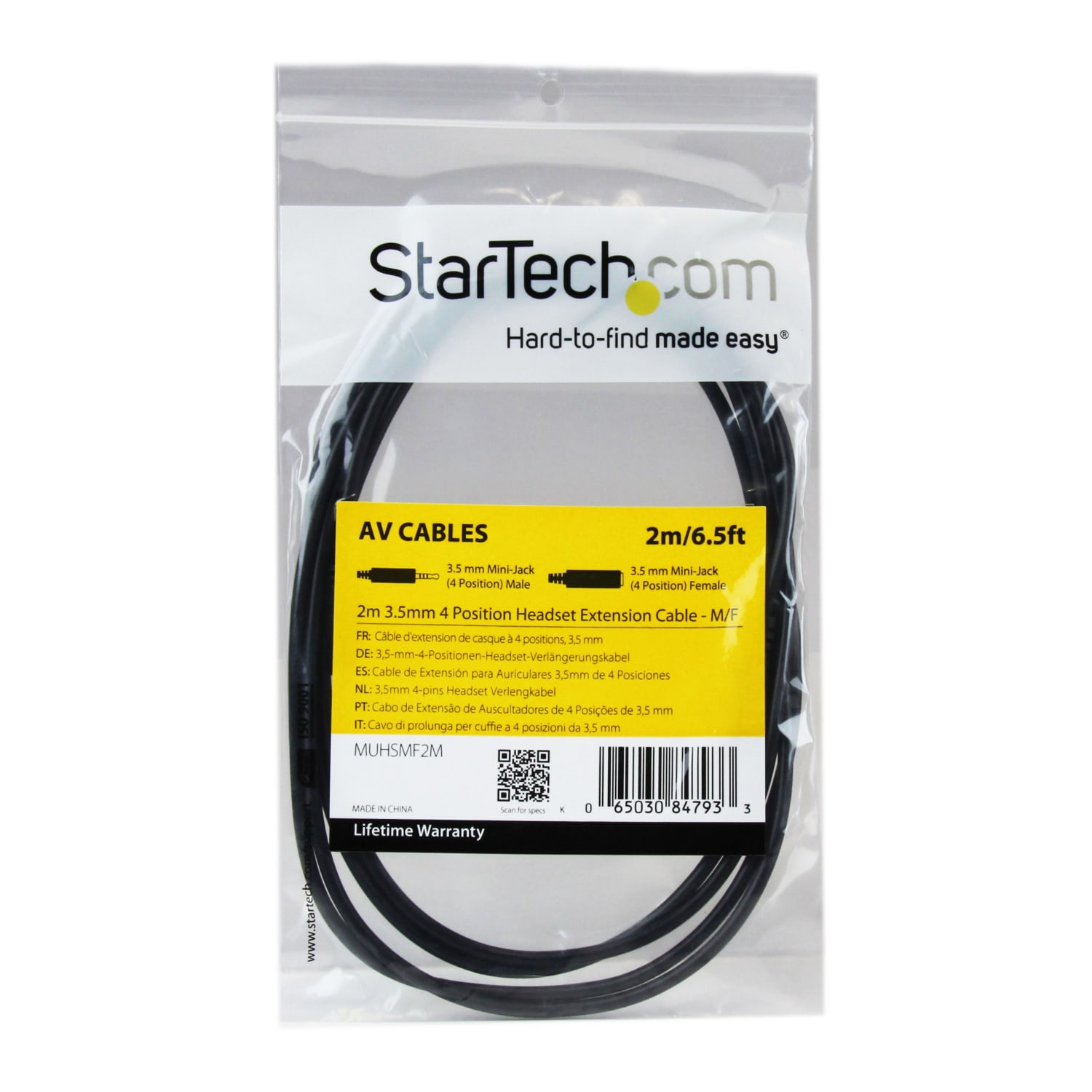 StarTech.com 3.5mm 4 Position TRRS Headset Extension Cable, 6ft - Image 5