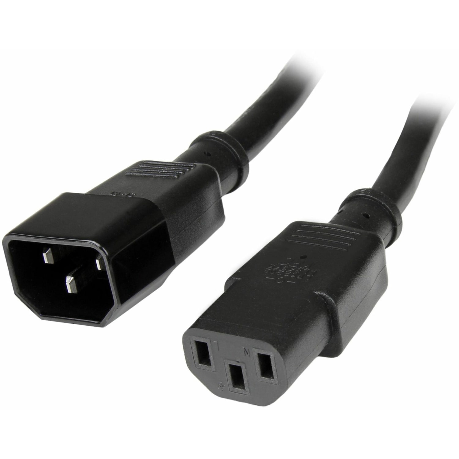 StarTech.com 1ft (0.3m) Power Extension Cord, C14 to C13, 10A 125V, 18AWG, Computer Power Cord Extension, Power Supply Extension Cable - Image 6