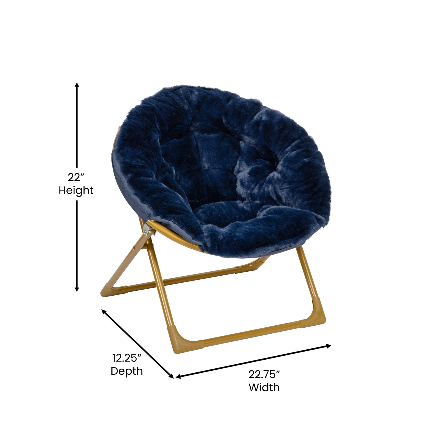 Flash Furniture Gwen 23in Kids Cozy Mini Folding Saucer Chair Faux Fur Moon Chair for Toddlers and Bedroom Navy Faux FurSoft Gold Frame PopularChairscom Flash Furniture Gwen 23in Kids Cozy Mini Folding Saucer Chair Faux Fur Moon Chair for Toddlers and Bedroom Navy Faux FurSoft Gold Frame PopularChairscom