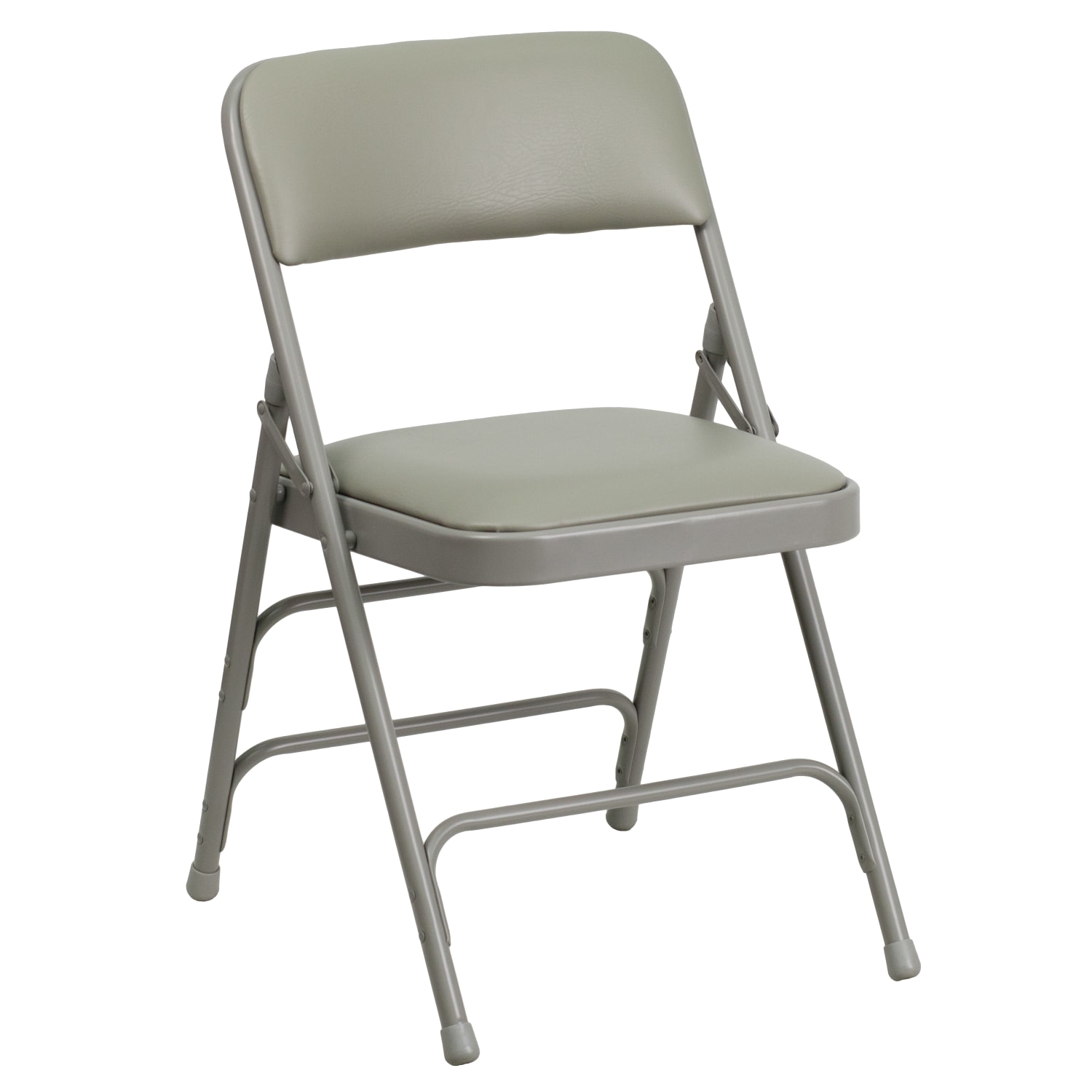Flash Furniture HERCULES Vinyl Curved Triple-Braced Folding Chair, Gray - Image 3