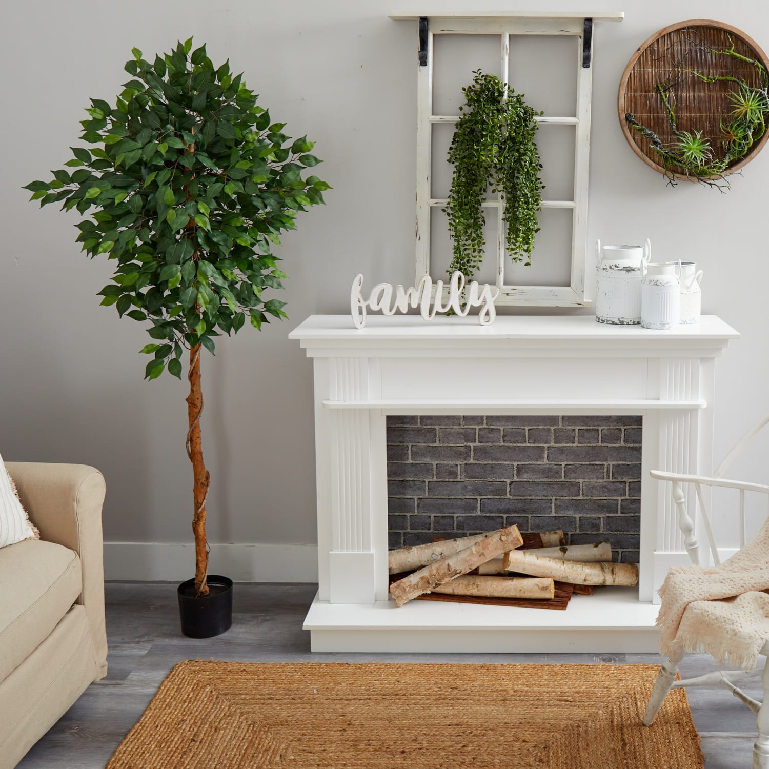Nearly Natural Ficus 72inH Artificial Plant With Planter, 72inH x 27inW x 16inD, Green/Black - Image 5