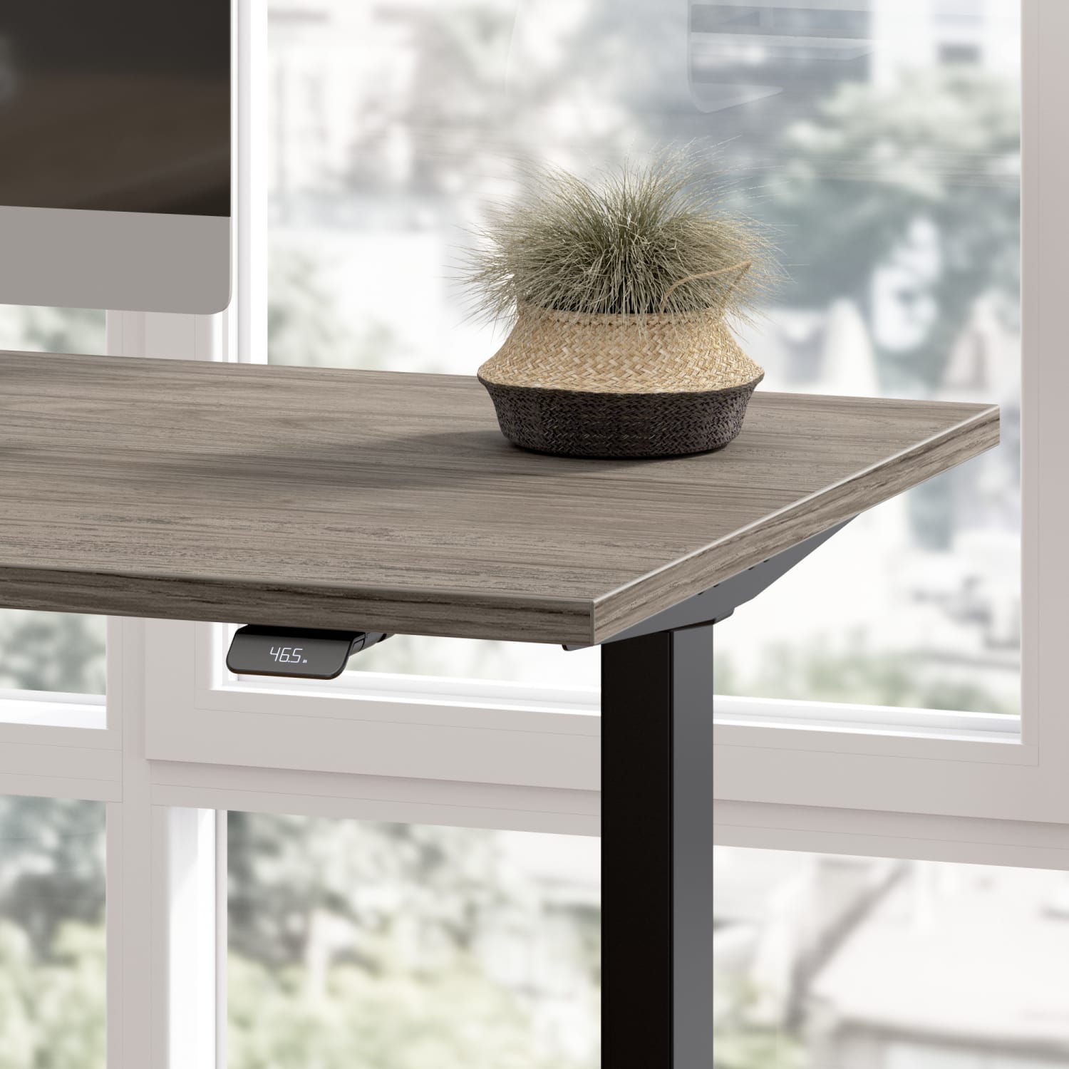 Bush Business Furniture Move 40 Series Electric 60inW x 30inD Electric Height-Adjustable Standing Desk, Modern Hickory/Black, Standard Delivery - Image 5