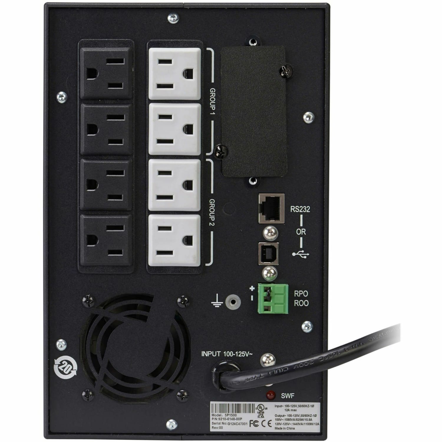 Eaton 5P 1440VA 1100W 120V Line-Interactive UPS, 5-15P, 8x 5-15R Outlets, True Sine Wave, Cybersecure Network Card Option, Tower - 5P1500 - Image 4