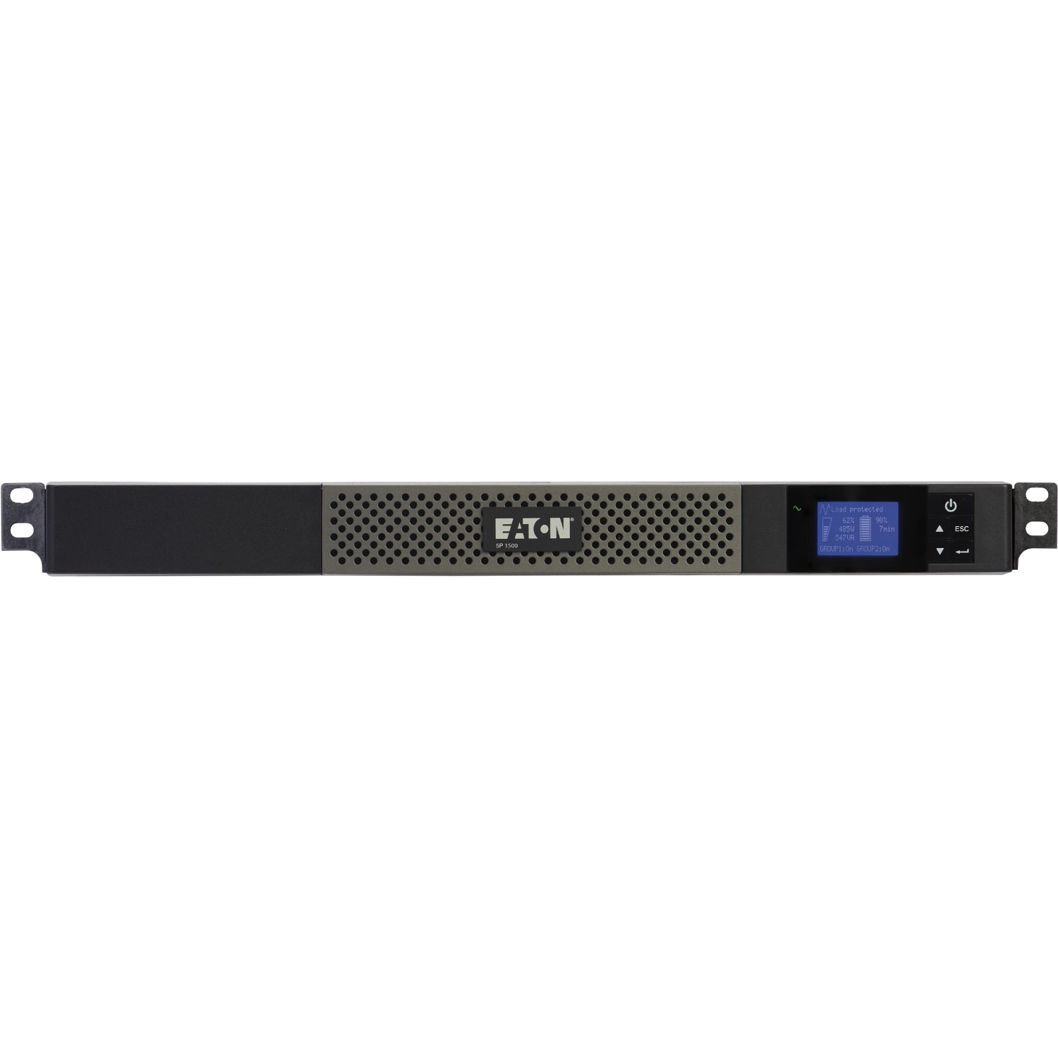 Eaton 5P 1440VA 1100W 120V Line-Interactive UPS, 5-15P, 5x 5-15R Outlets, True Sine Wave, Cybersecure Network Card Option, 1U - 1U Rack-mountable - 4 Minute Stand-by - 110 V AC Input - 132 V AC Output - 5 x NEMA 5-15R