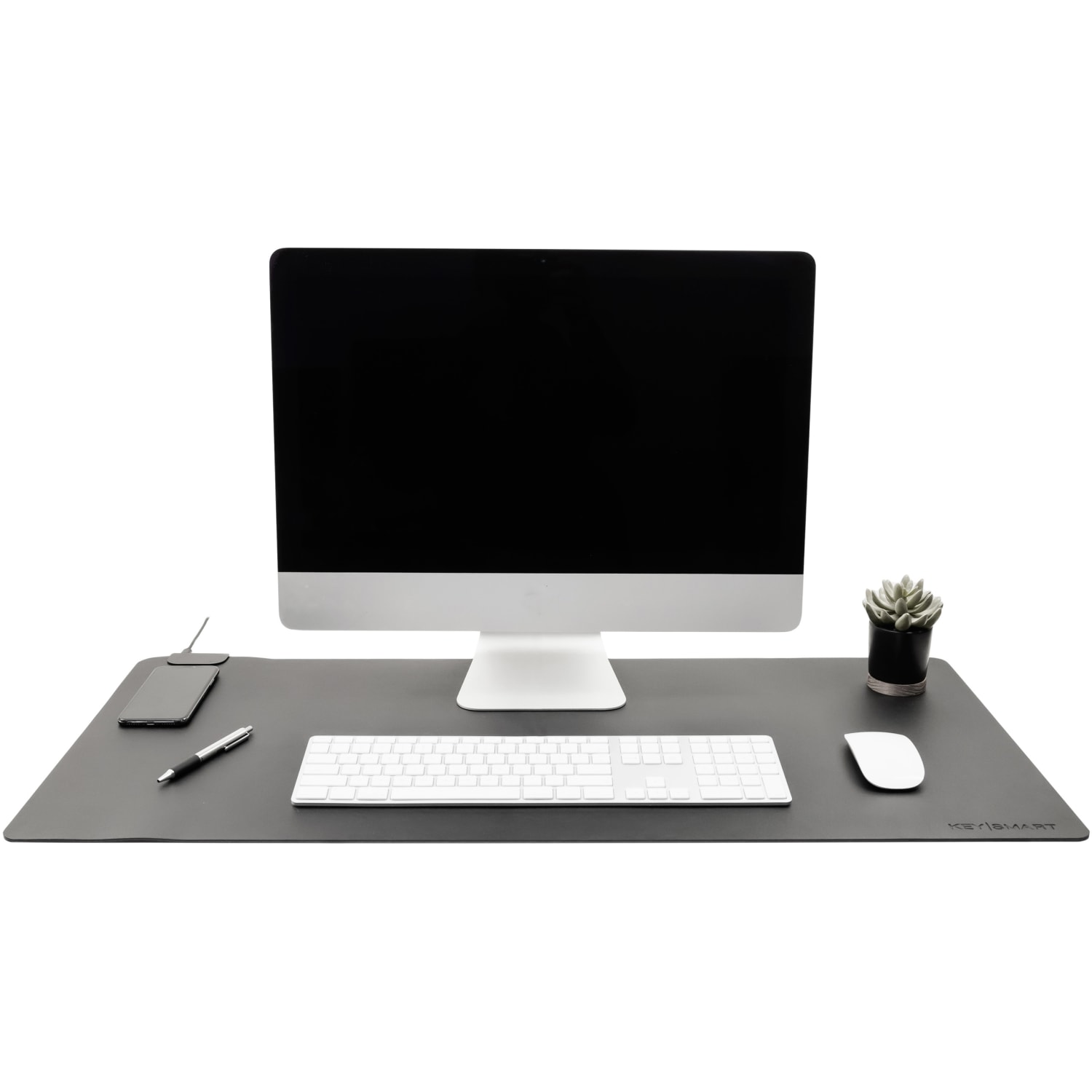 KeySmart TaskPad Wireless Charging Desk Pad, Black - Image 3