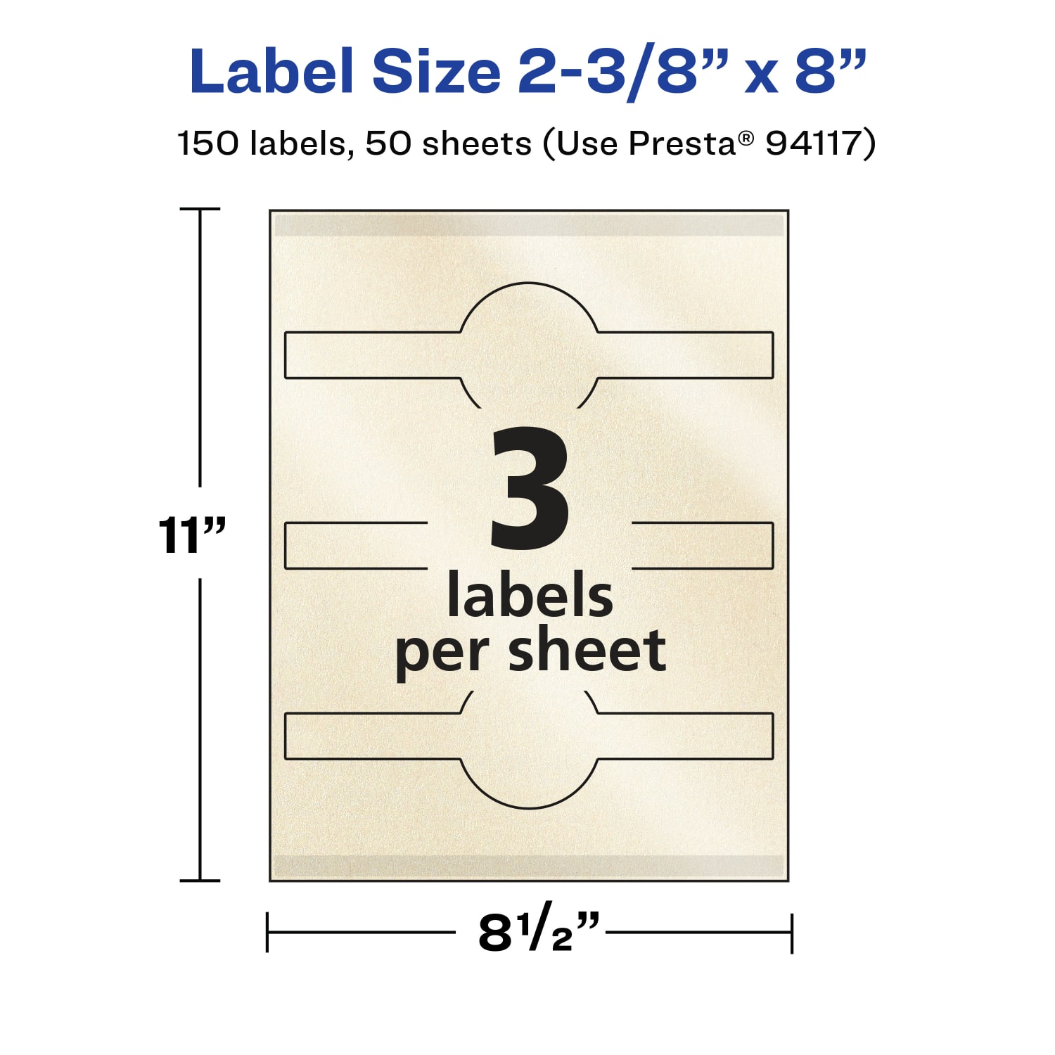 Avery Pearlized Permanent Labels With Sure Feed, 94117-PIP50, Cigar, 2-3/8in x 8in, Ivory, Pack Of 150 Labels - Image 6