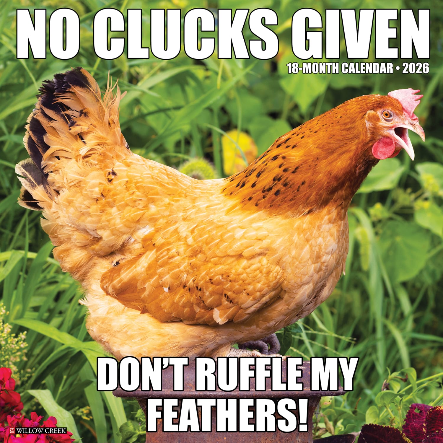 2026 Willow Creek Press Animals Monthly Wall Calendar, 12in x 12in, No Clucks Given, January To December, 52181 - Image 3