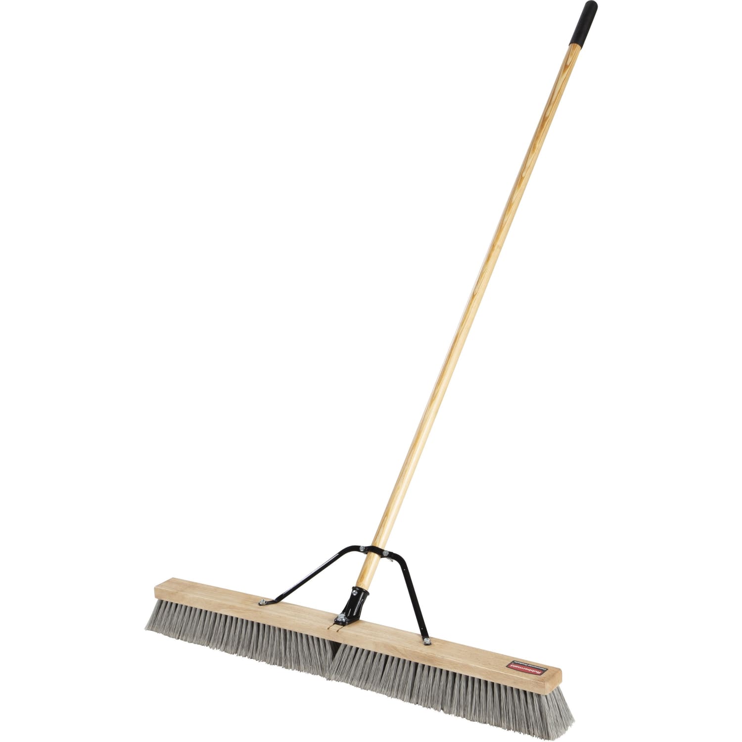 Rubbermaid Commercial Fine Bristle 36in Push Broom - 3in Polyethylene Terephthalate (PET) Bristle - 1.13in Handle- 3in Overall - Lacquered Wood Handle