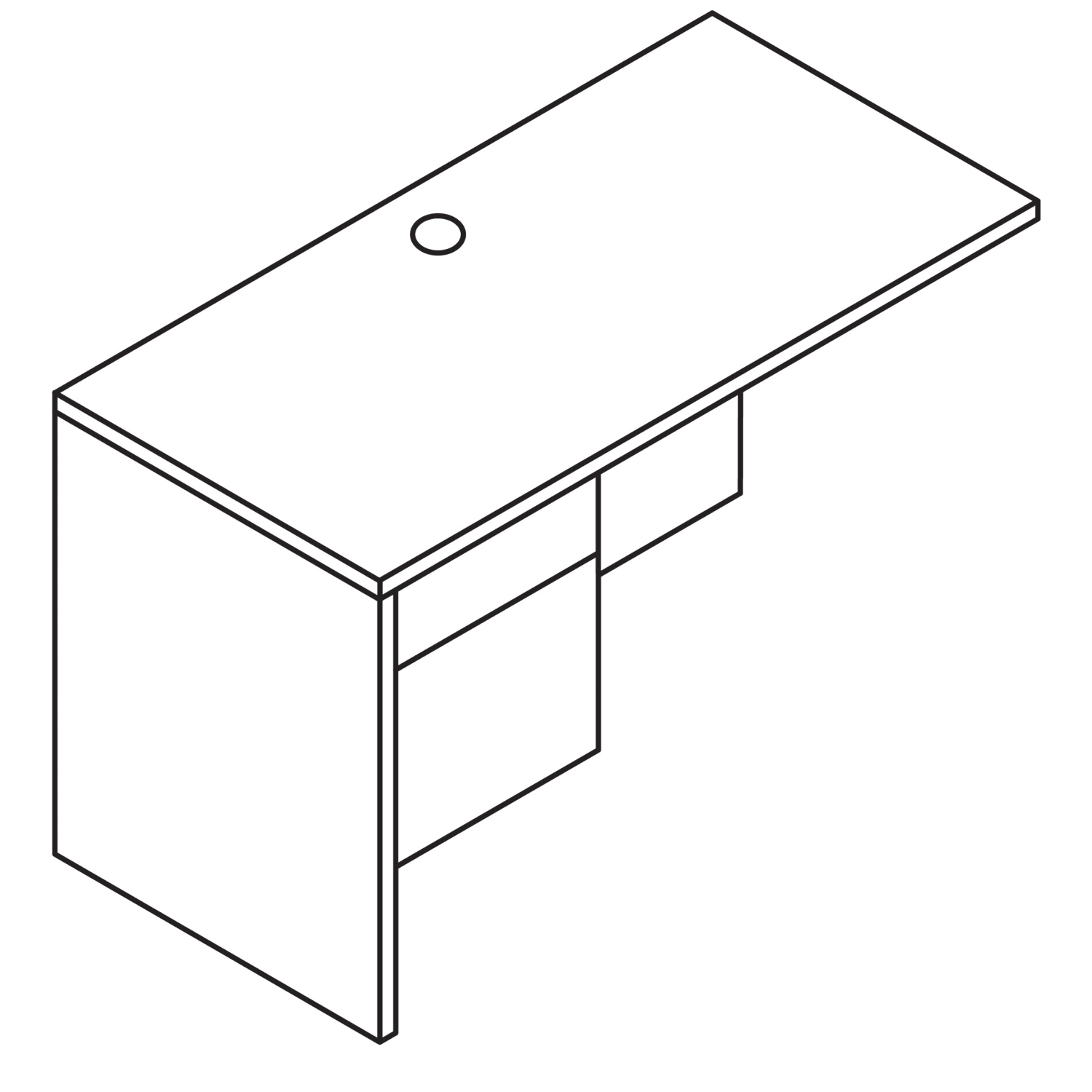 HON 10500 48inW Left Desk Return, Mahogany - Image 3