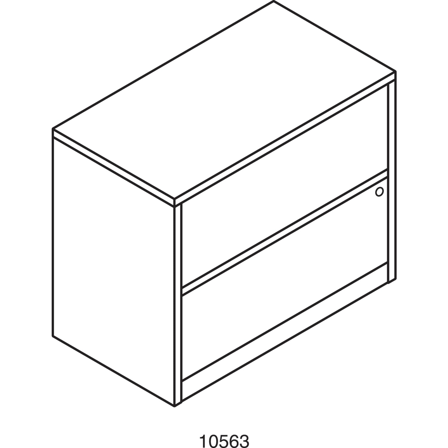 HON 10500 36inW x 20inD Lateral 2-Drawer File Cabinet, Mahogany - Image 4