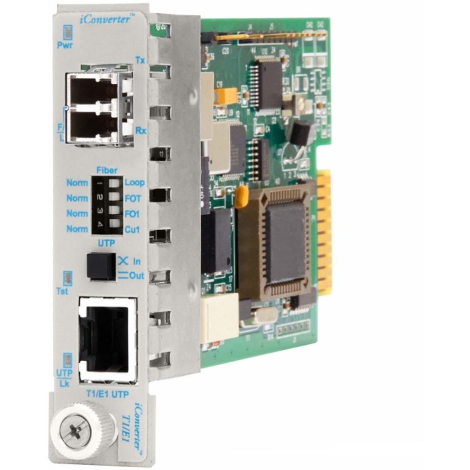 Omnitron iConverter T1/E1 Fiber Media Converter RJ48 LC Multimode 5km Module - 1 x T1/E1; 1 x LC Multimode; Internal Module; Lifetime Warranty - Image 3
