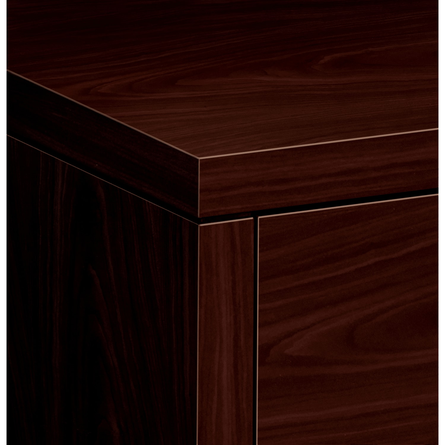 HON 10500 72inW Kneespace Computer Desk Credenza, Mahogany - Image 4