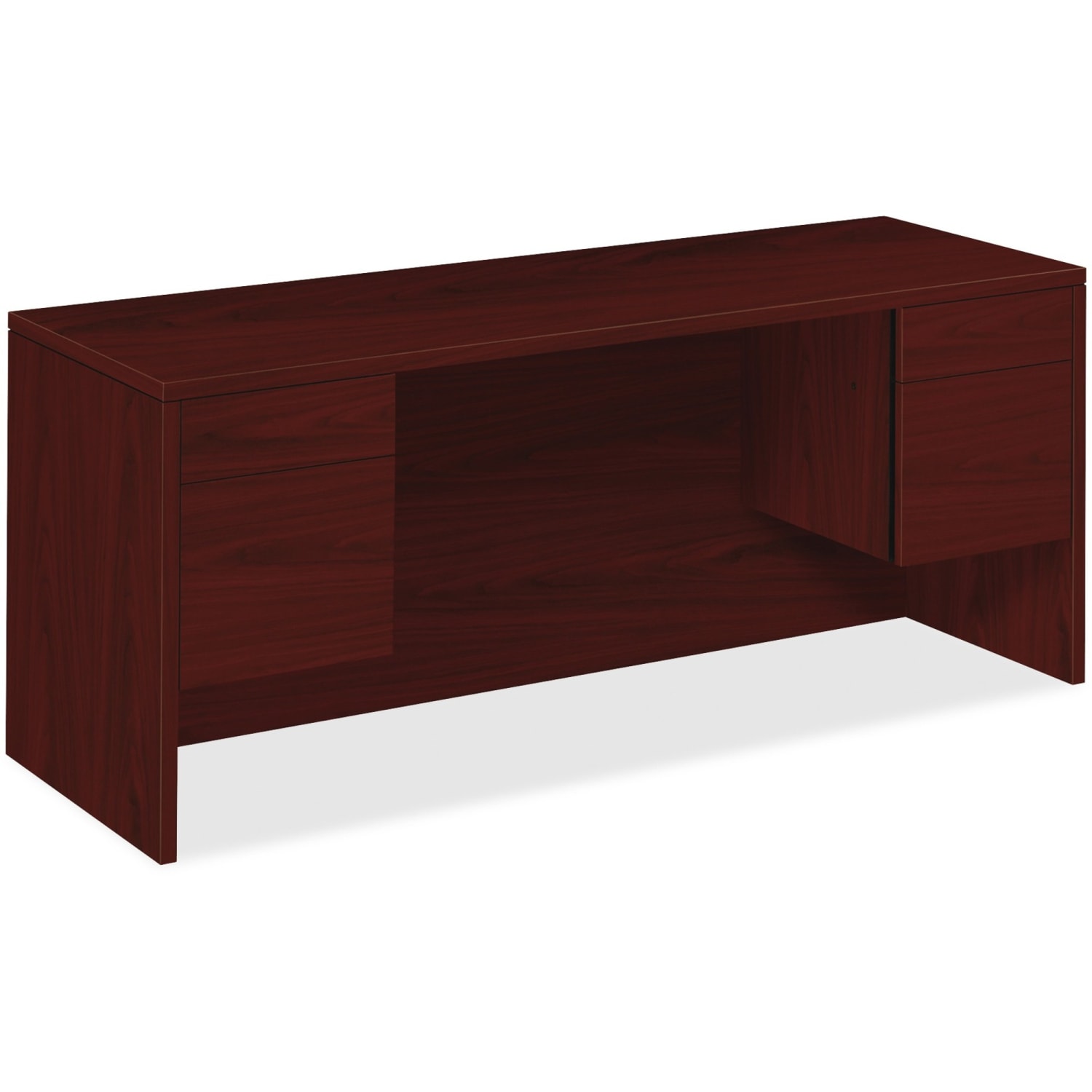 HON 10500 72inW Kneespace Computer Desk Credenza, Mahogany - Image 5