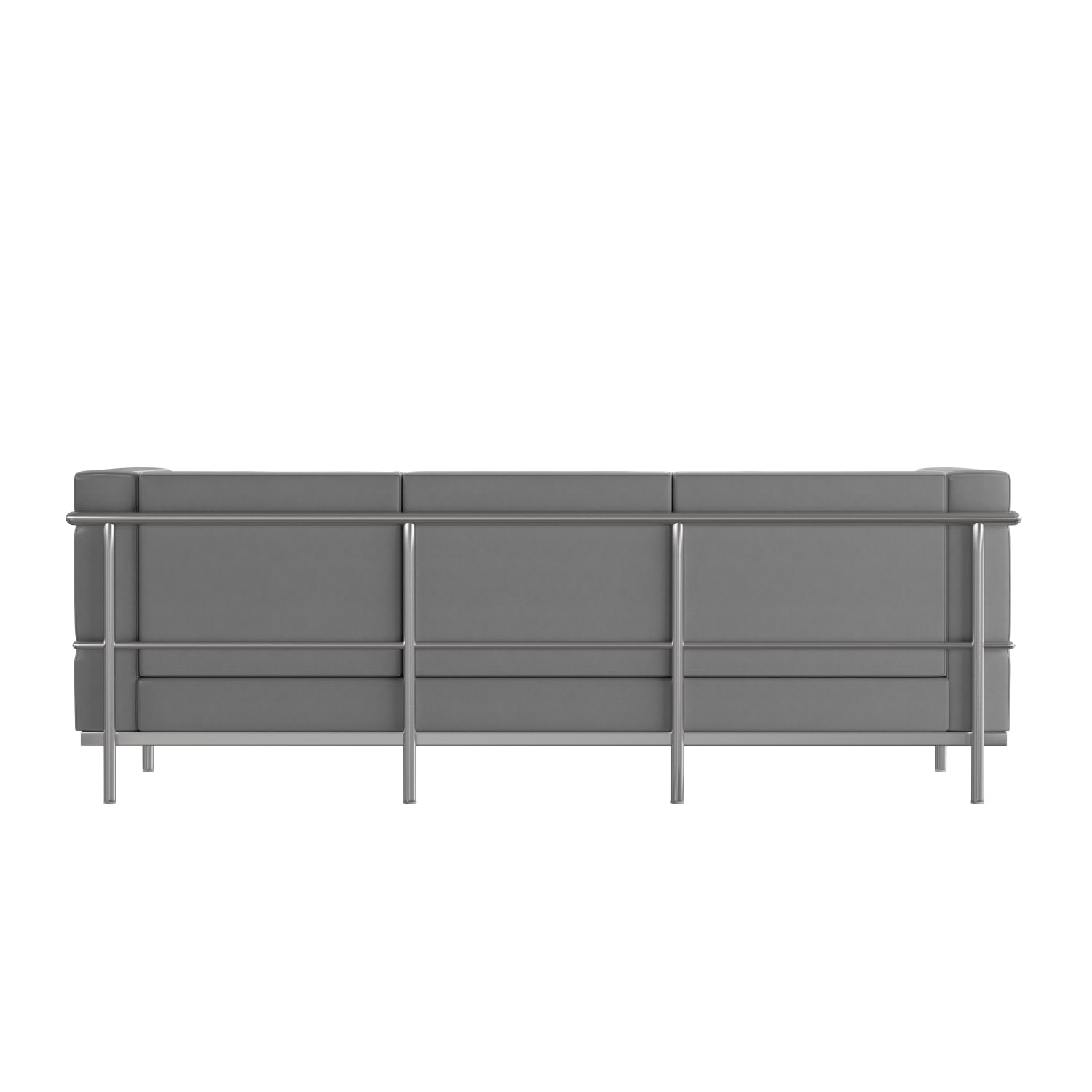 Flash Furniture HERCULES Regal Series Contemporary Leathersoft Sofa with Double Bar Encasing Frame Gray PopularChairscom